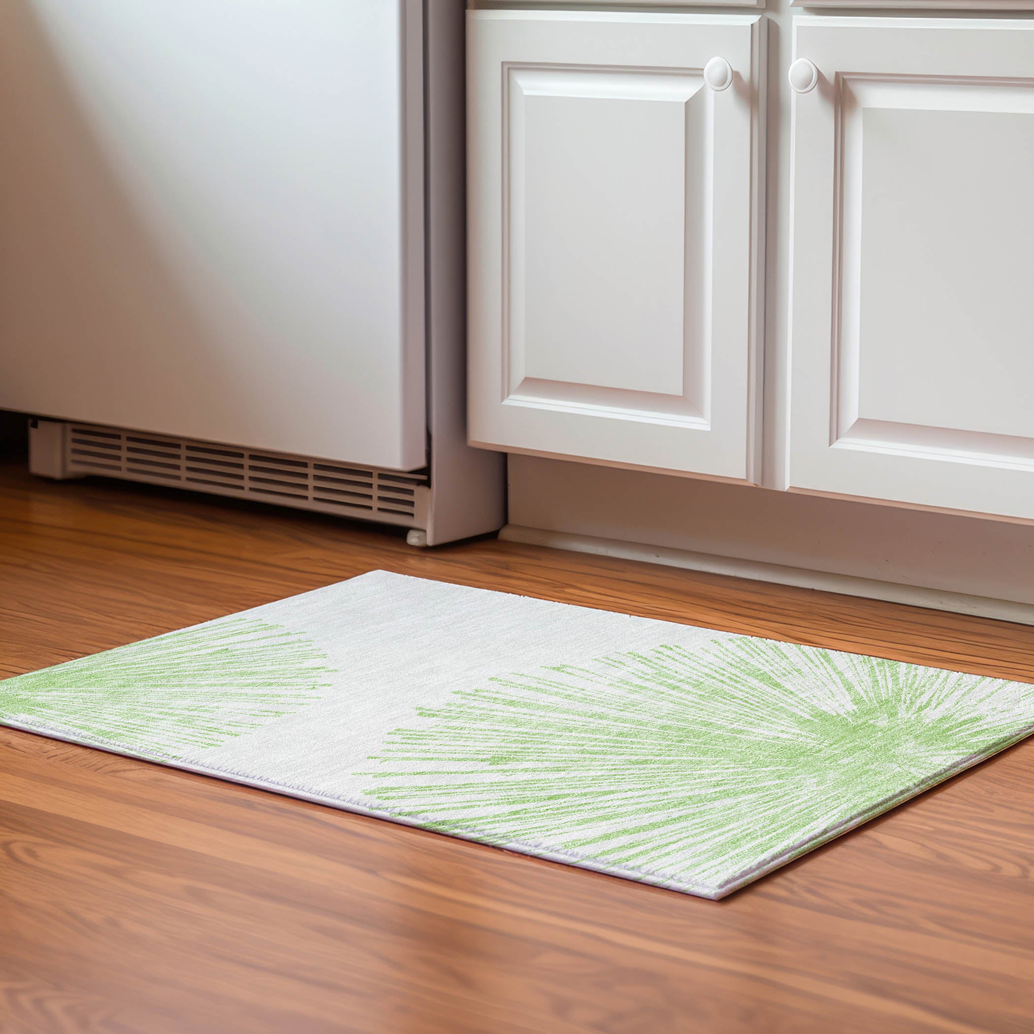 Dubrovnik Machine Washable Transitional Aloe Green Rug 1'8" x 2'6" #shape_Rectangle