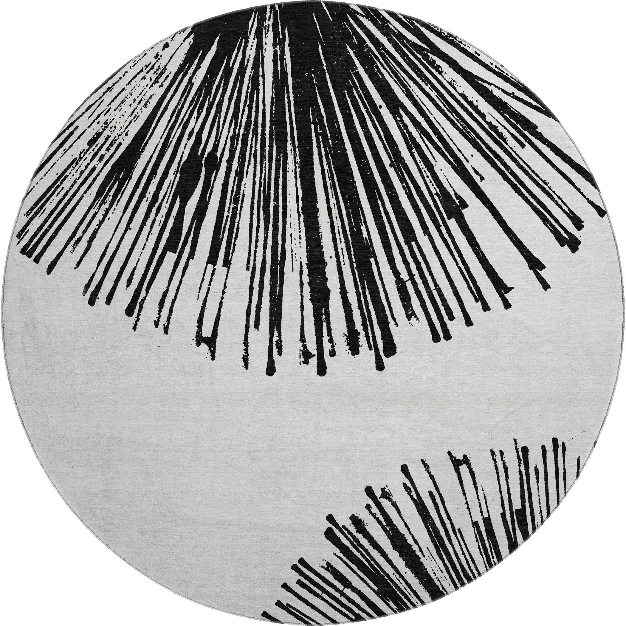 Dubrovnik Machine Washable Transitional Black Rug 8' x 8' #shape_Round