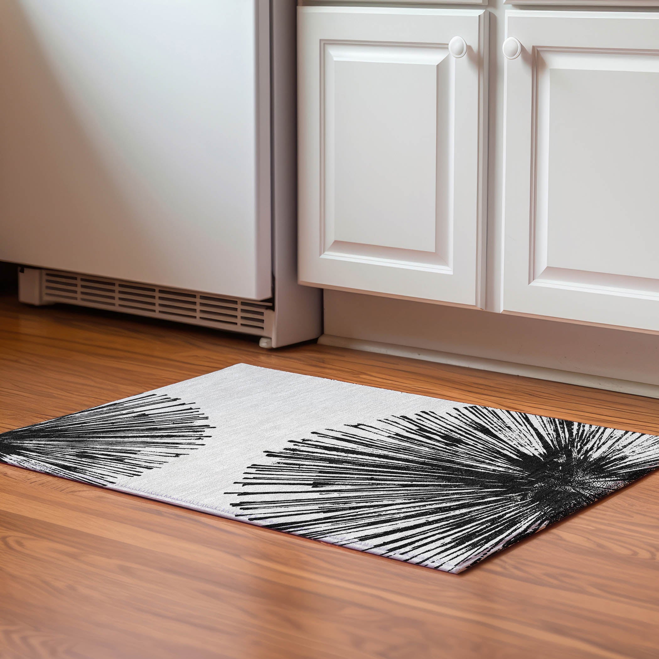 Dubrovnik Machine Washable Transitional Black Rug 1'8" x 2'6" #shape_Rectangle