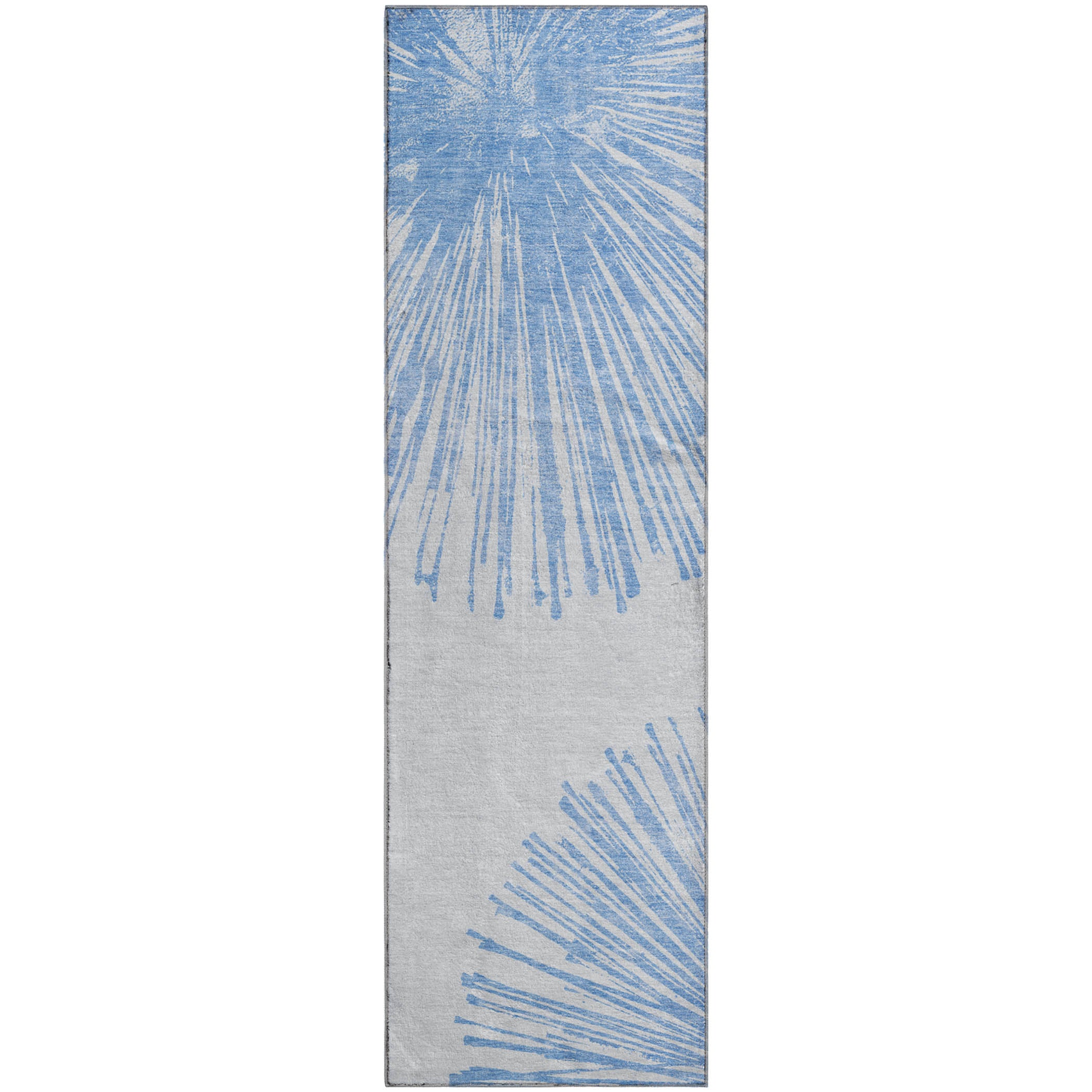 Dubrovnik Machine Washable Transitional Denim Blue Rug 2'3" x 7'6" #shape_Runner