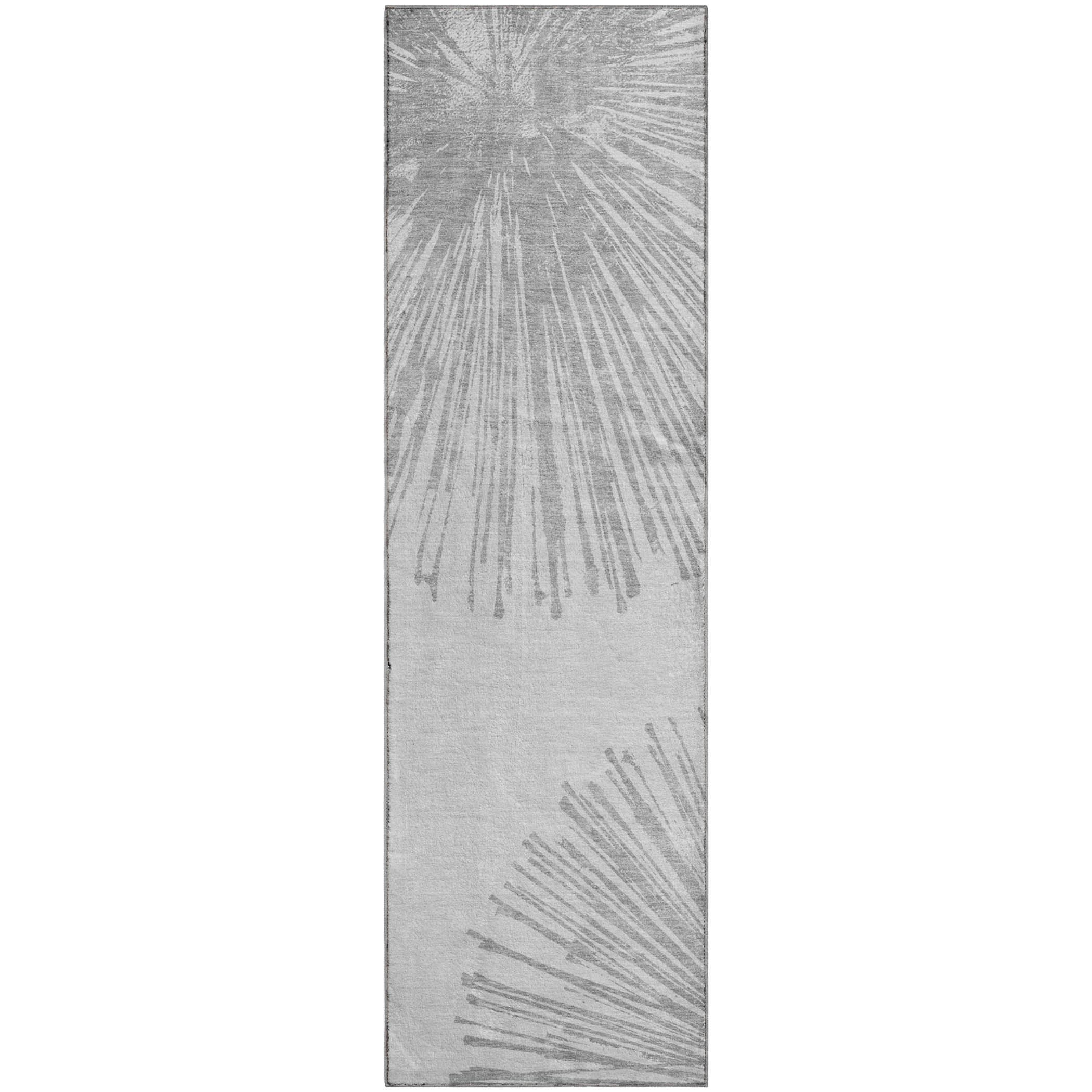 Dubrovnik Machine Washable Transitional Gray Rug 2'3" x 7'6" #shape_Runner