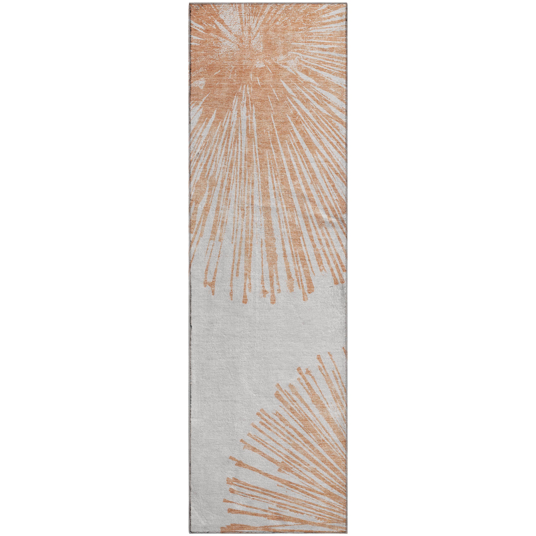 Dubrovnik Machine Washable Transitional Salmon Orange Rug 2'3" x 7'6" #shape_Runner