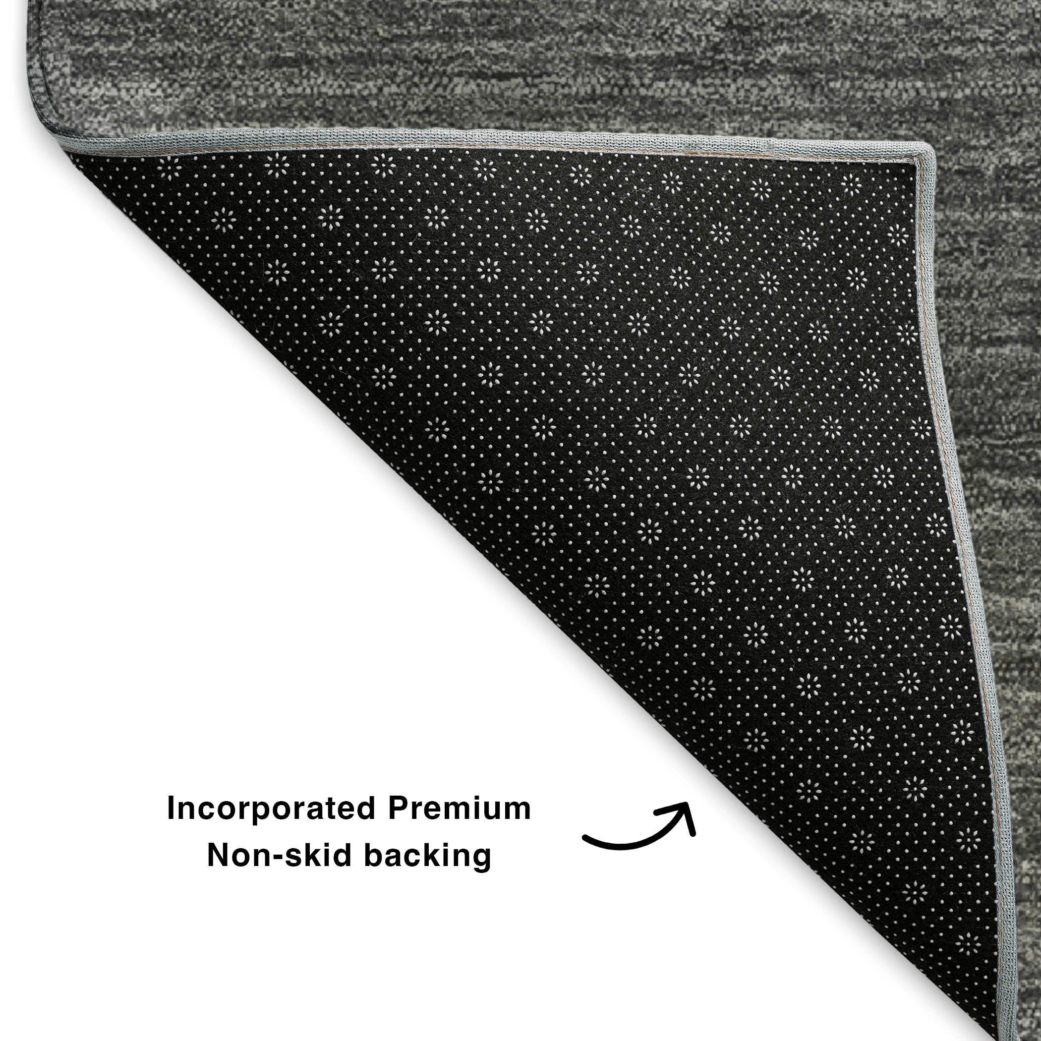 Reykjavik Machine Washable Transitional Charcoal Gray Rug 1'8" x 2'6" #shape_Rectangle