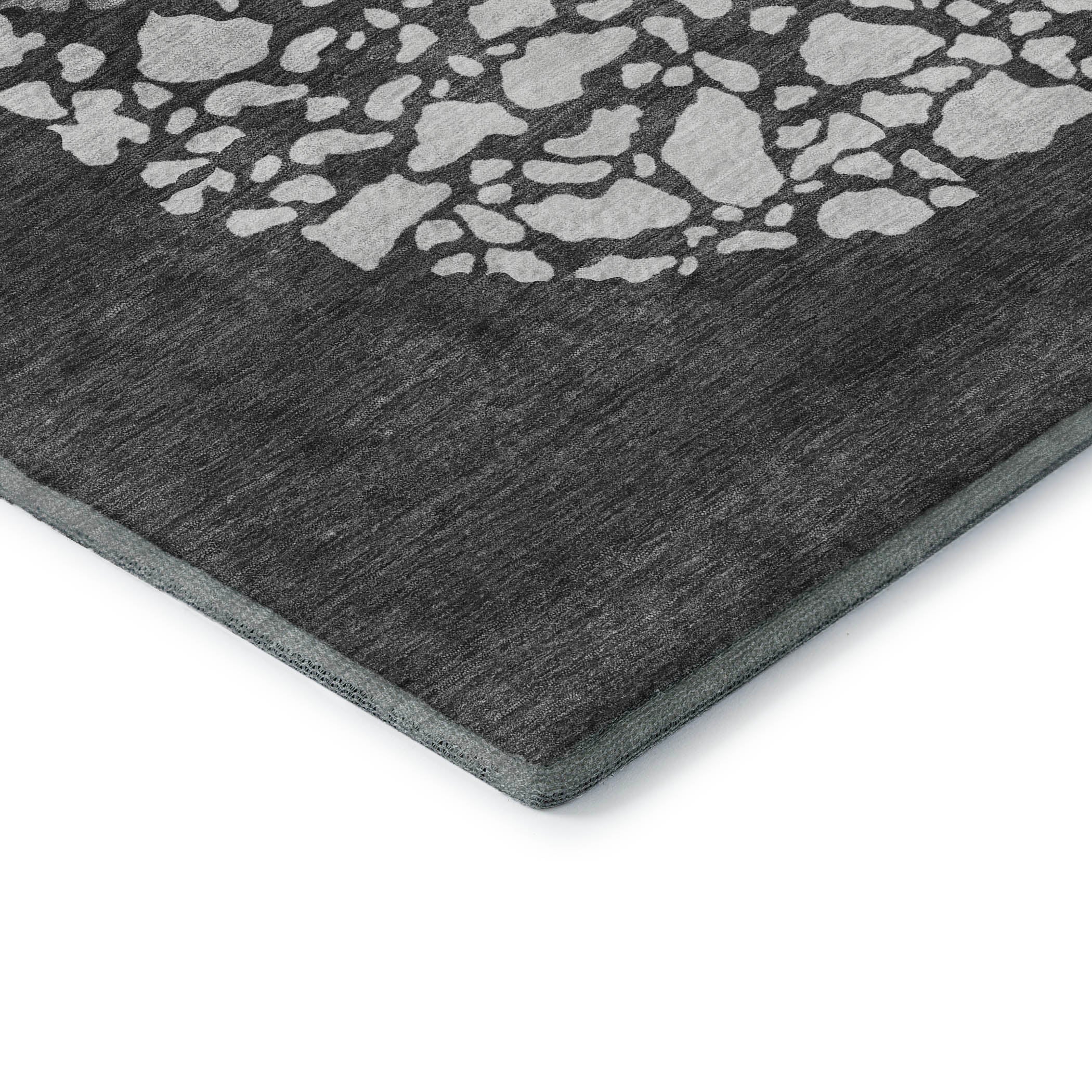 Reykjavik Machine Washable Transitional Charcoal Gray Rug 1'8" x 2'6" #shape_Rectangle