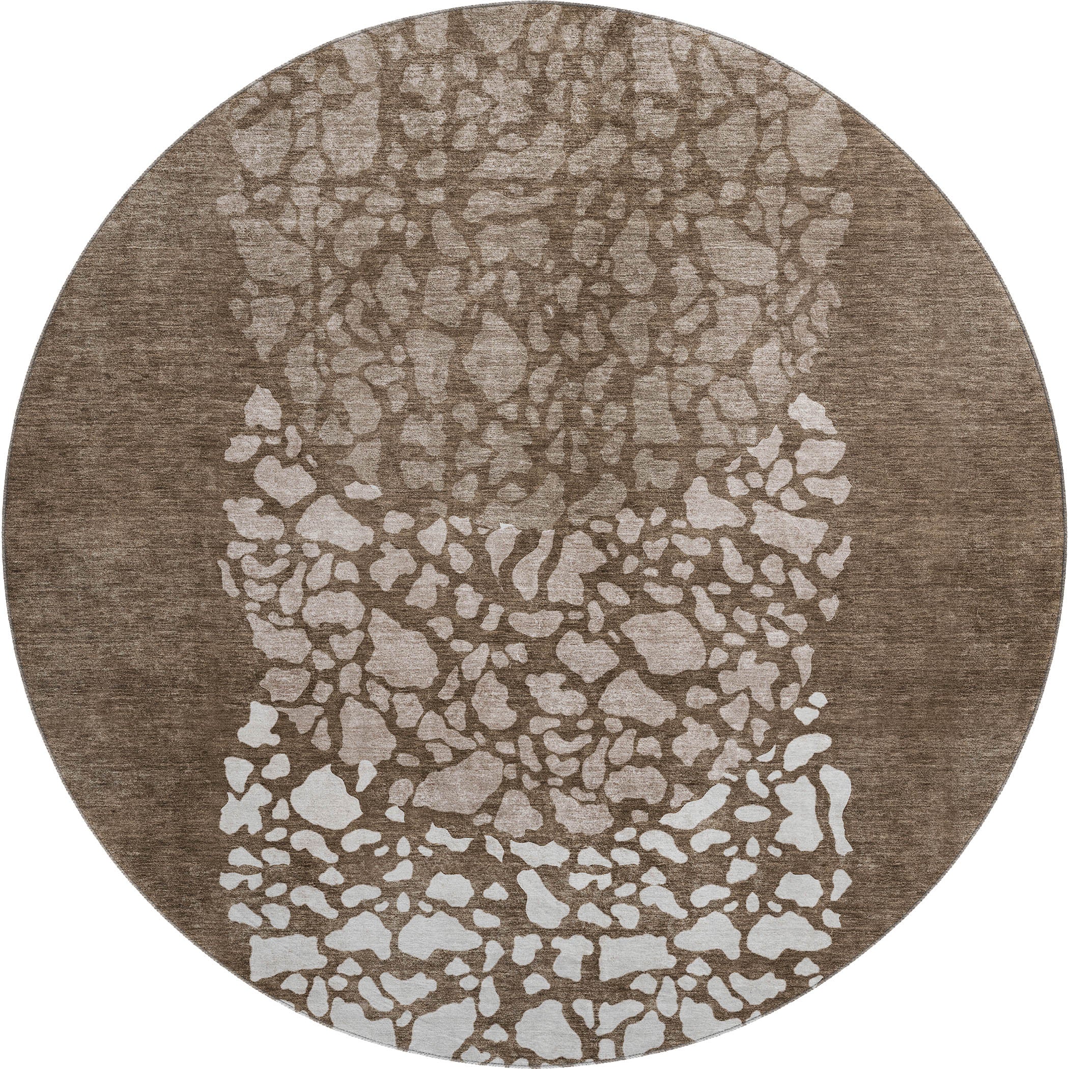 Reykjavik Machine Washable Transitional Chocolate Brown Rug 8' x 8' #shape_Round