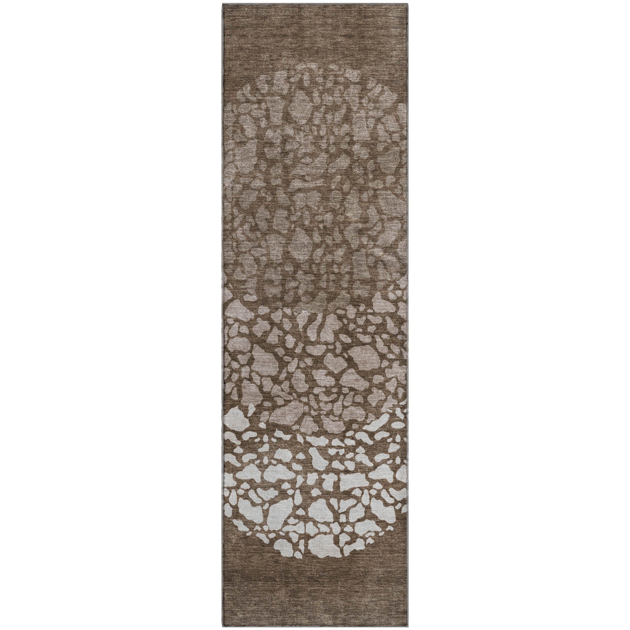 Reykjavik Machine Washable Transitional Chocolate Brown Rug 2'3" x 7'6" #shape_Runner