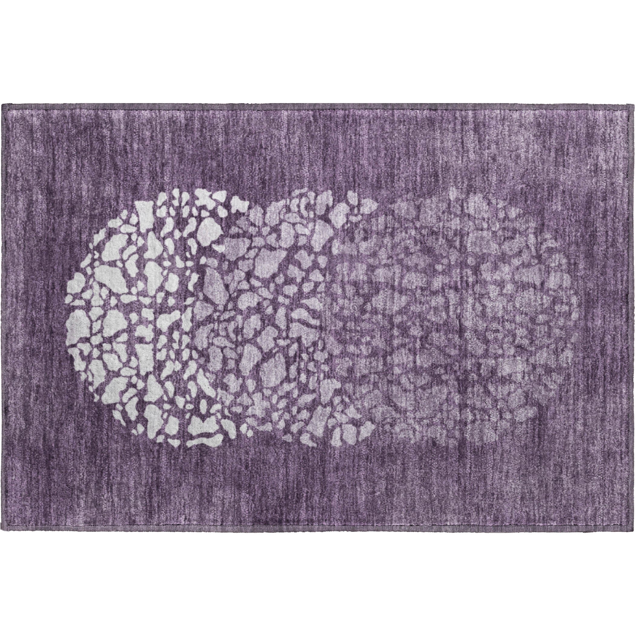 Reykjavik Machine Washable Transitional Eggplant Purple Rug 1'8" x 2'6" #shape_Rectangle