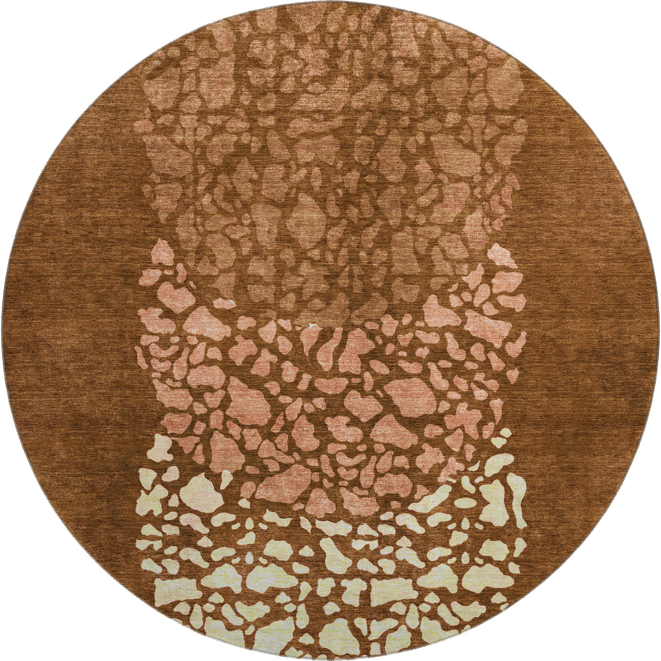 Reykjavik Machine Washable Transitional Paprika Orange Rug 8' x 8' #shape_Round