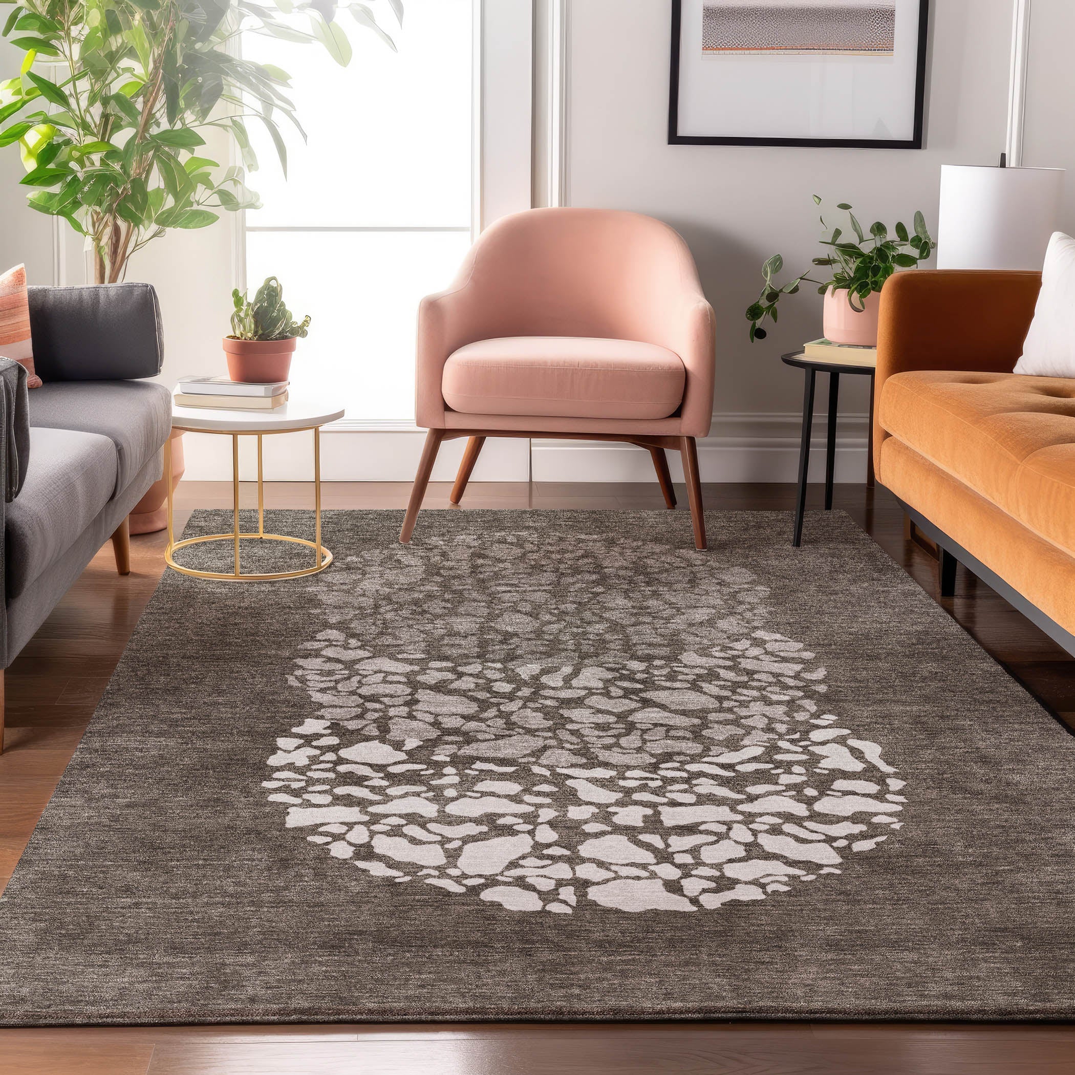 Reykjavik Machine Washable Transitional Taupe Brown Rug 2'6" x 3'10" #shape_Rectangle