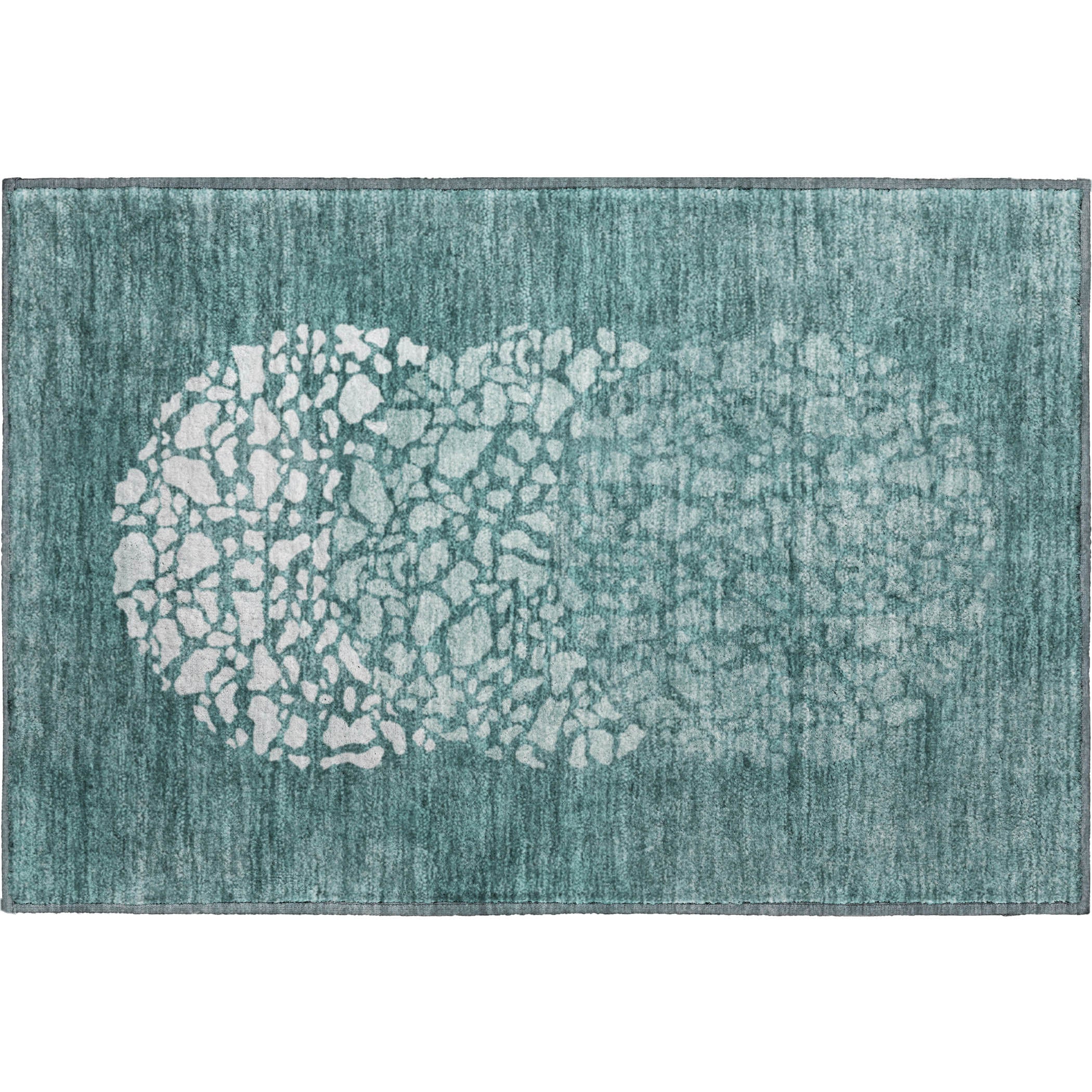Reykjavik Machine Washable Transitional Teal Rug 1'8" x 2'6" #shape_Rectangle