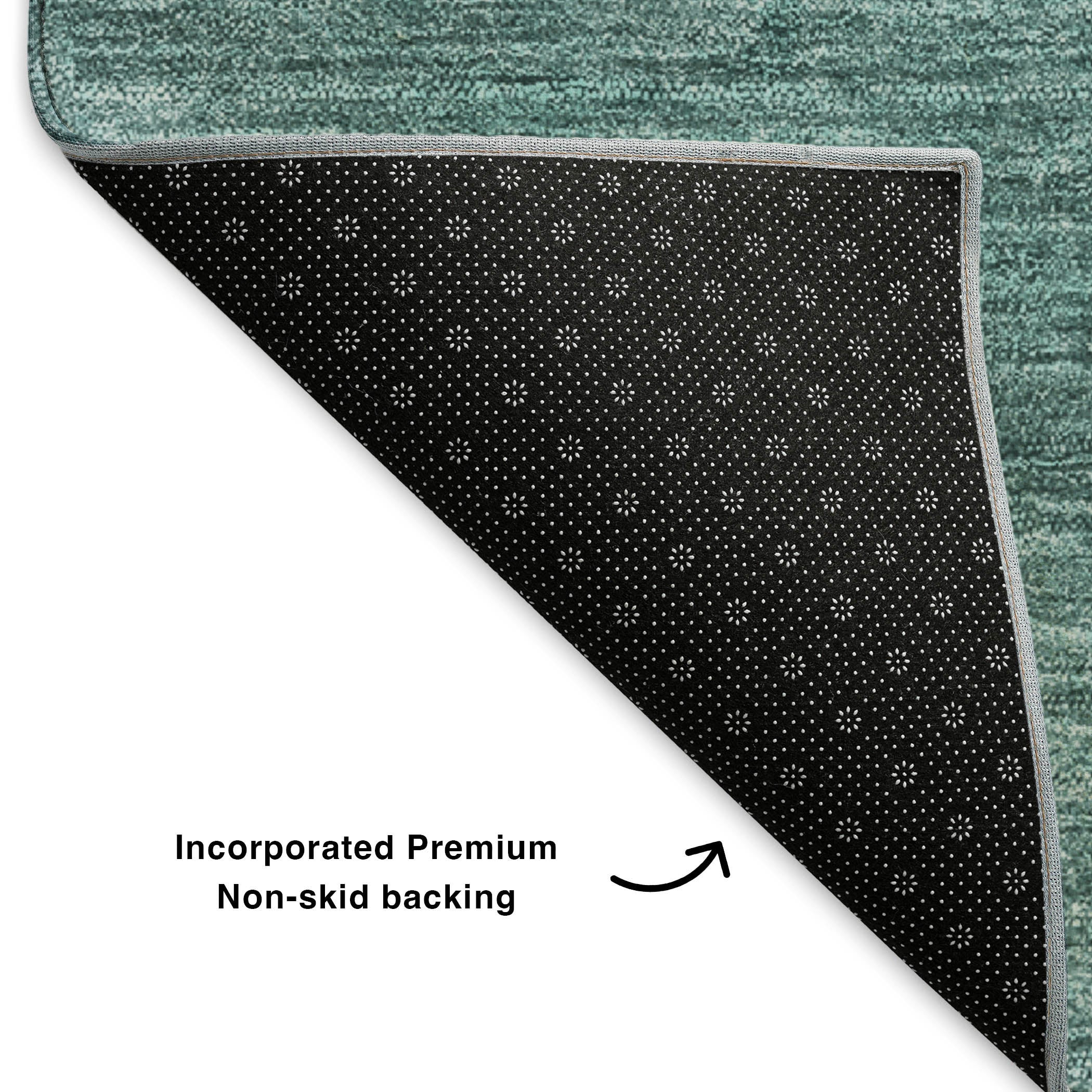 Reykjavik Machine Washable Transitional Teal Rug 1'8" x 2'6" #shape_Rectangle