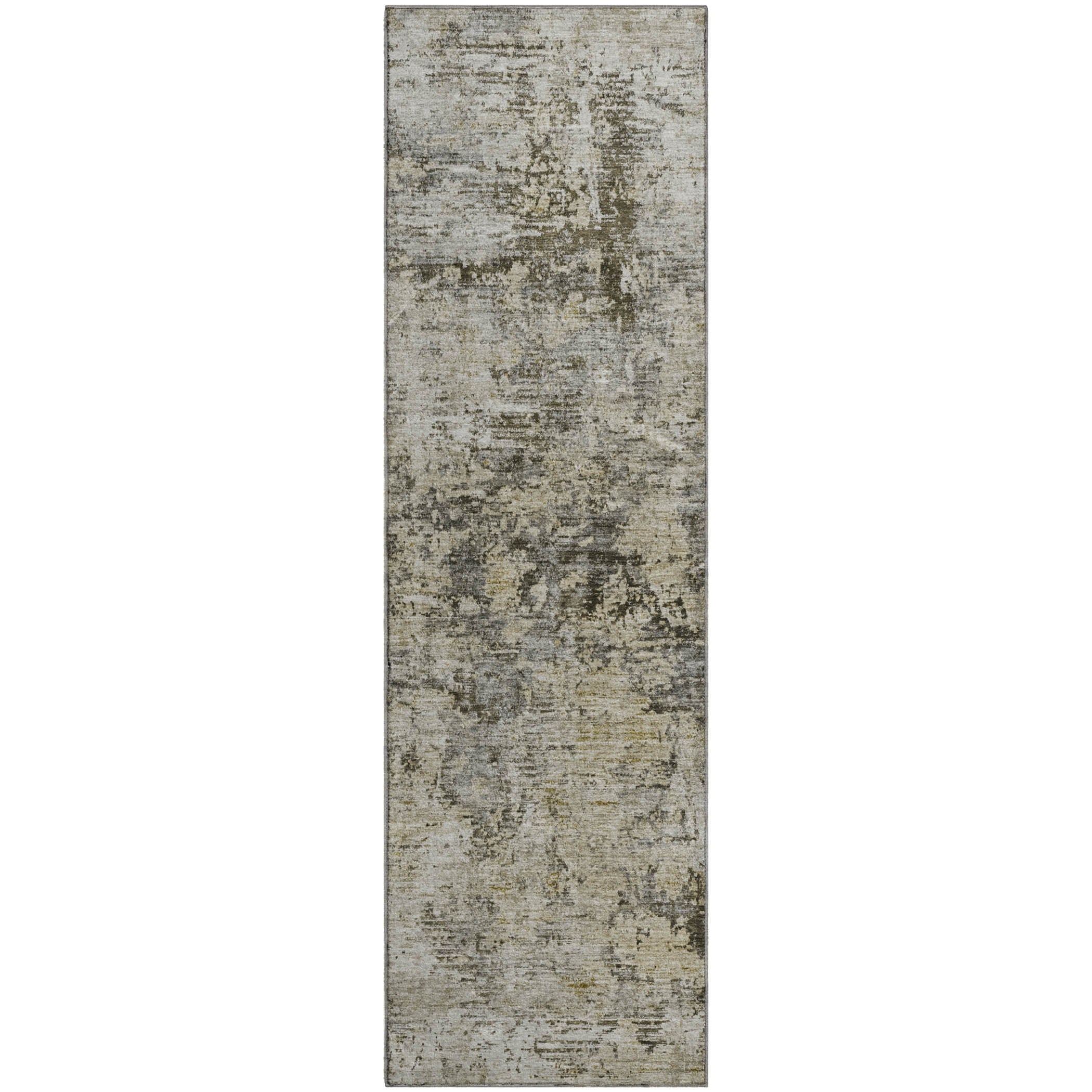 Antigua Machine Washable Transitional Taupe Brown Rug 2'3" x 7'6" #shape_Runner