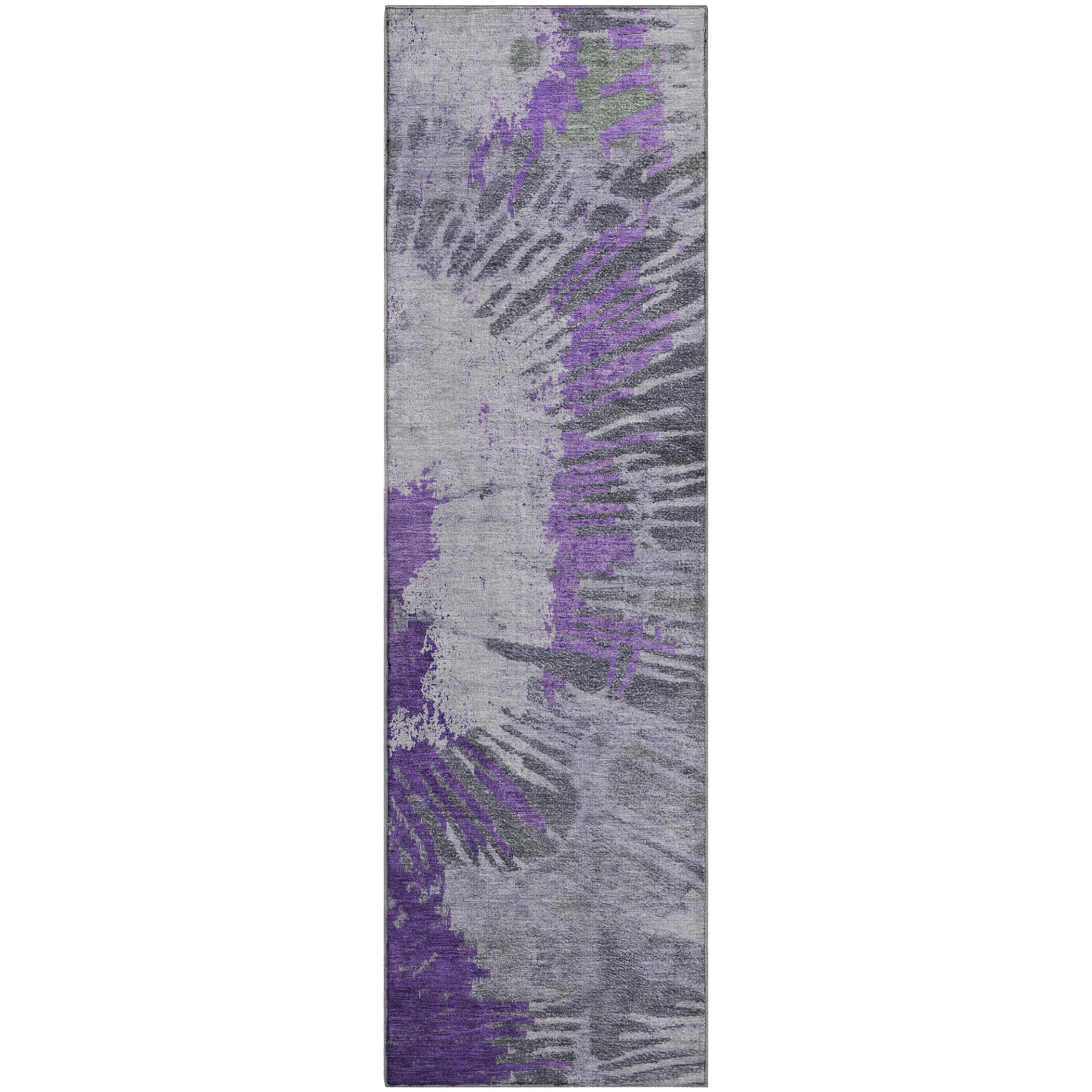 Colombo Machine Washable Transitional Purple Rug 2'3" x 7'6" #shape_Runner
