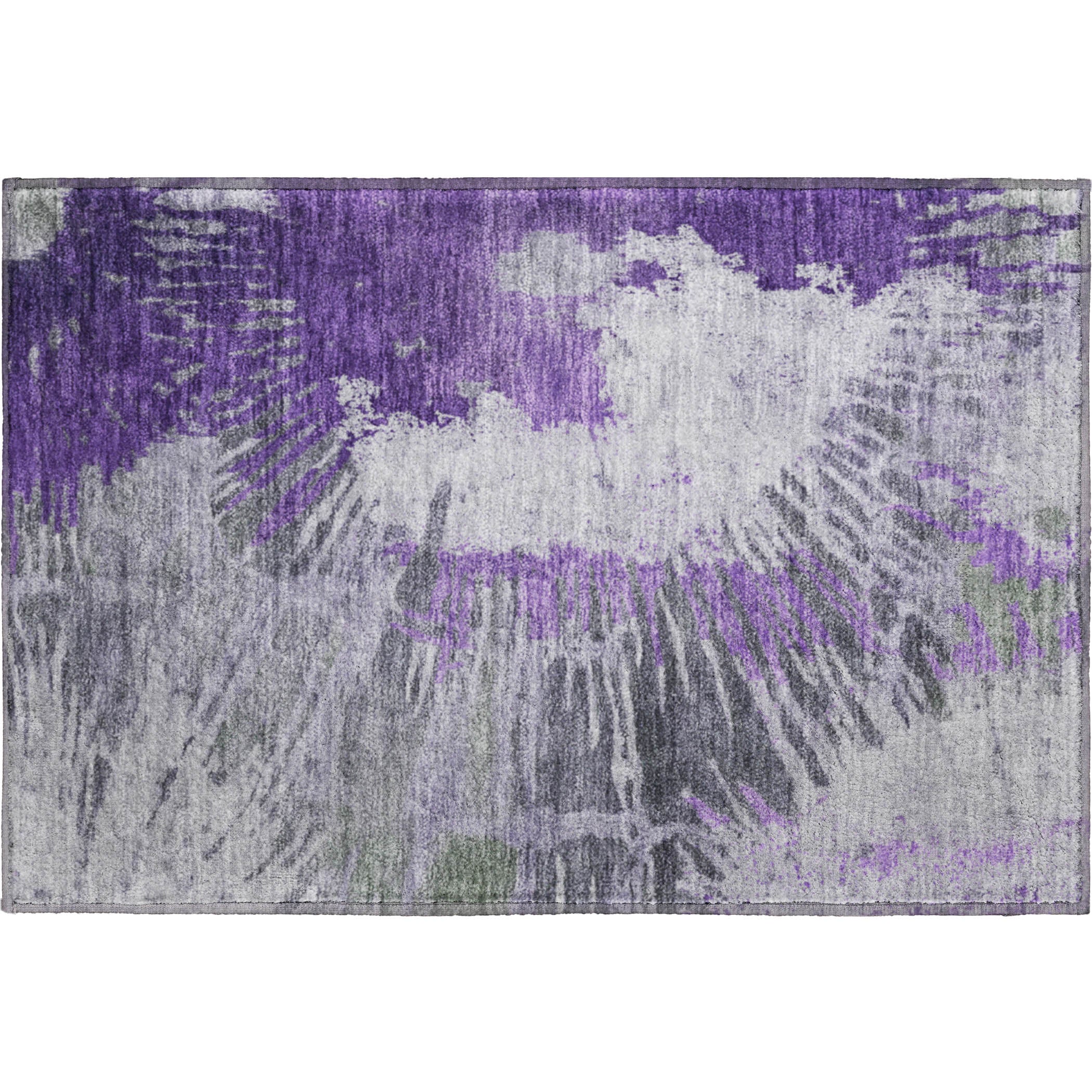 Colombo Machine Washable Transitional Purple Rug 1'8" x 2'6" #shape_Rectangle