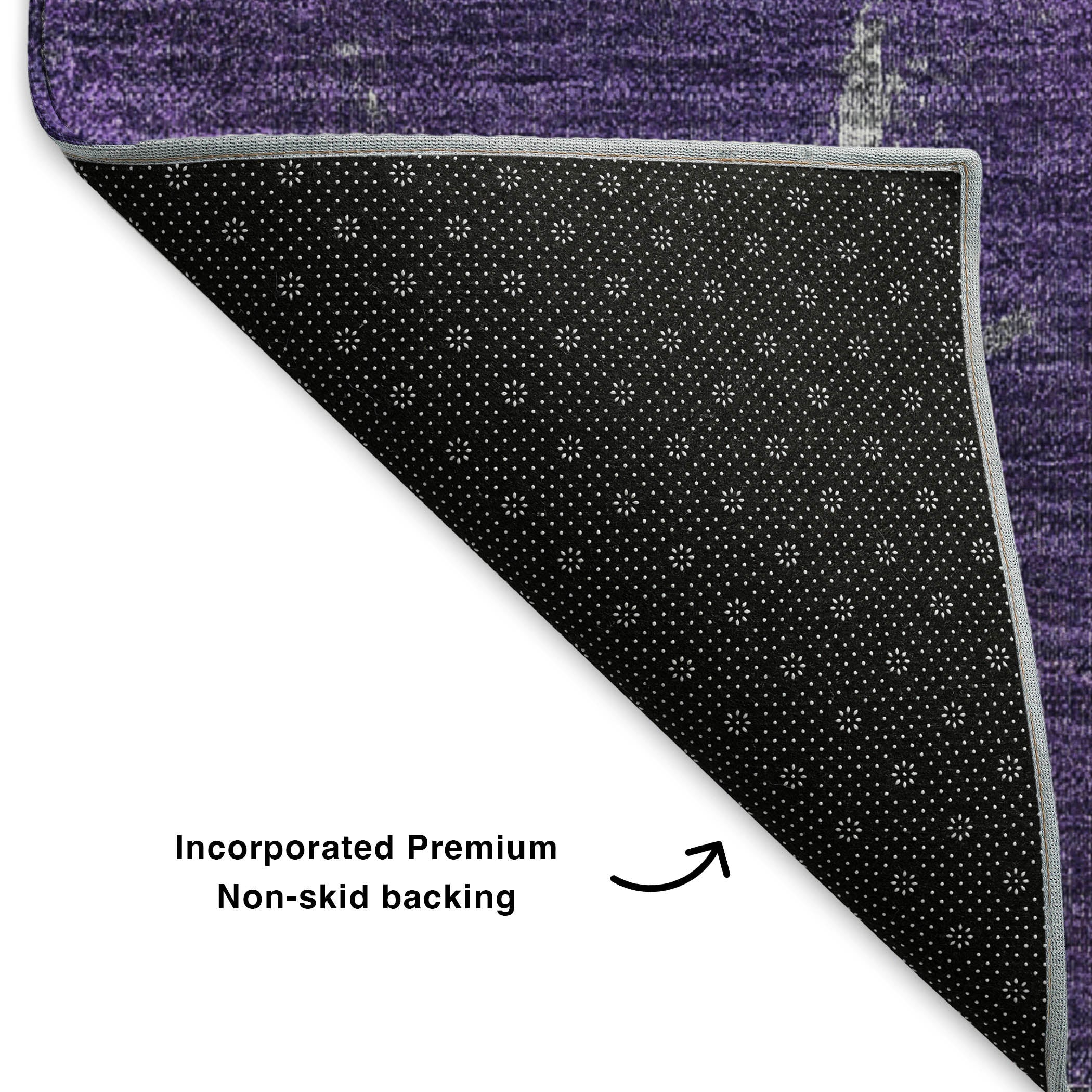 Colombo Machine Washable Transitional Purple Rug 1'8" x 2'6" #shape_Rectangle