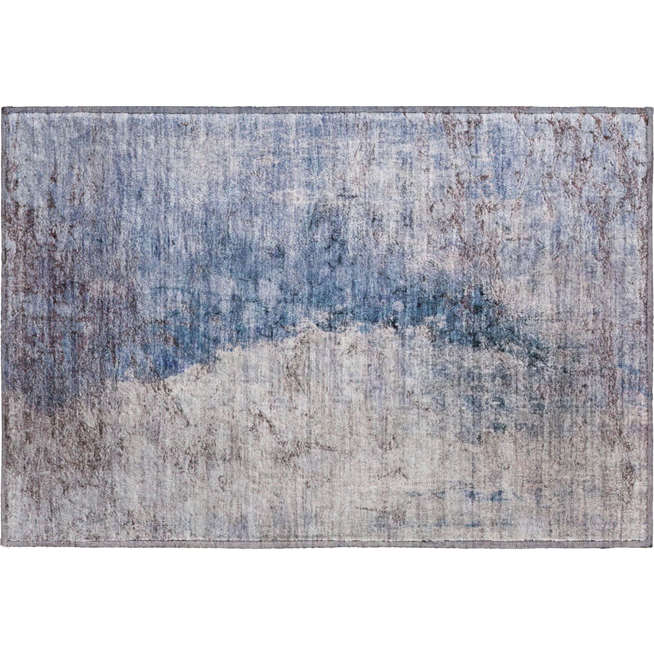 Baku Machine Washable Transitional Blue Rug 1'8" x 2'6" #shape_Rectangle