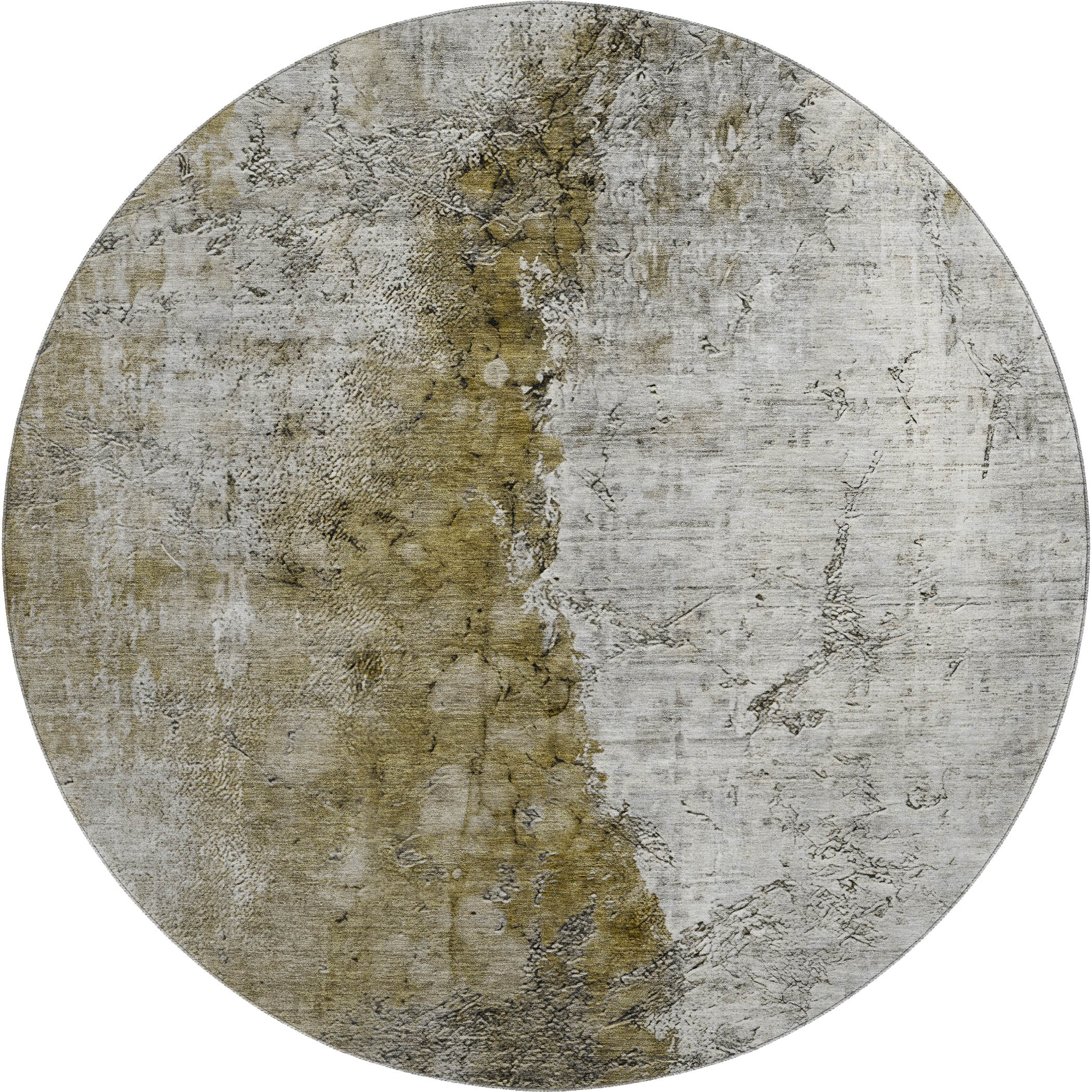 Baku Machine Washable Transitional Brown Rug 8' x 8' #shape_Round