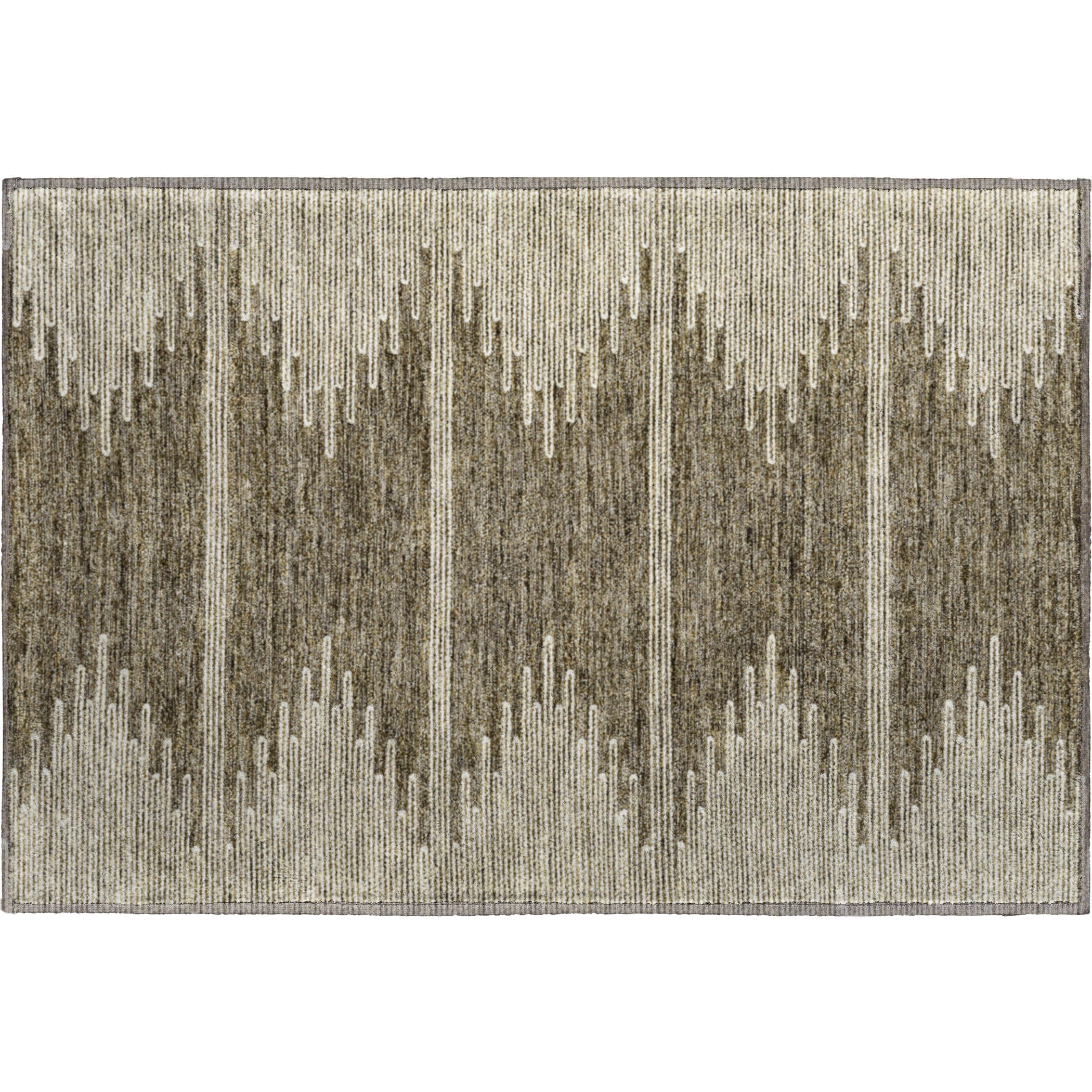 Seoul Machine Washable Transitional Coffee Brown Rug 1'8" x 2'6" #shape_Rectangle