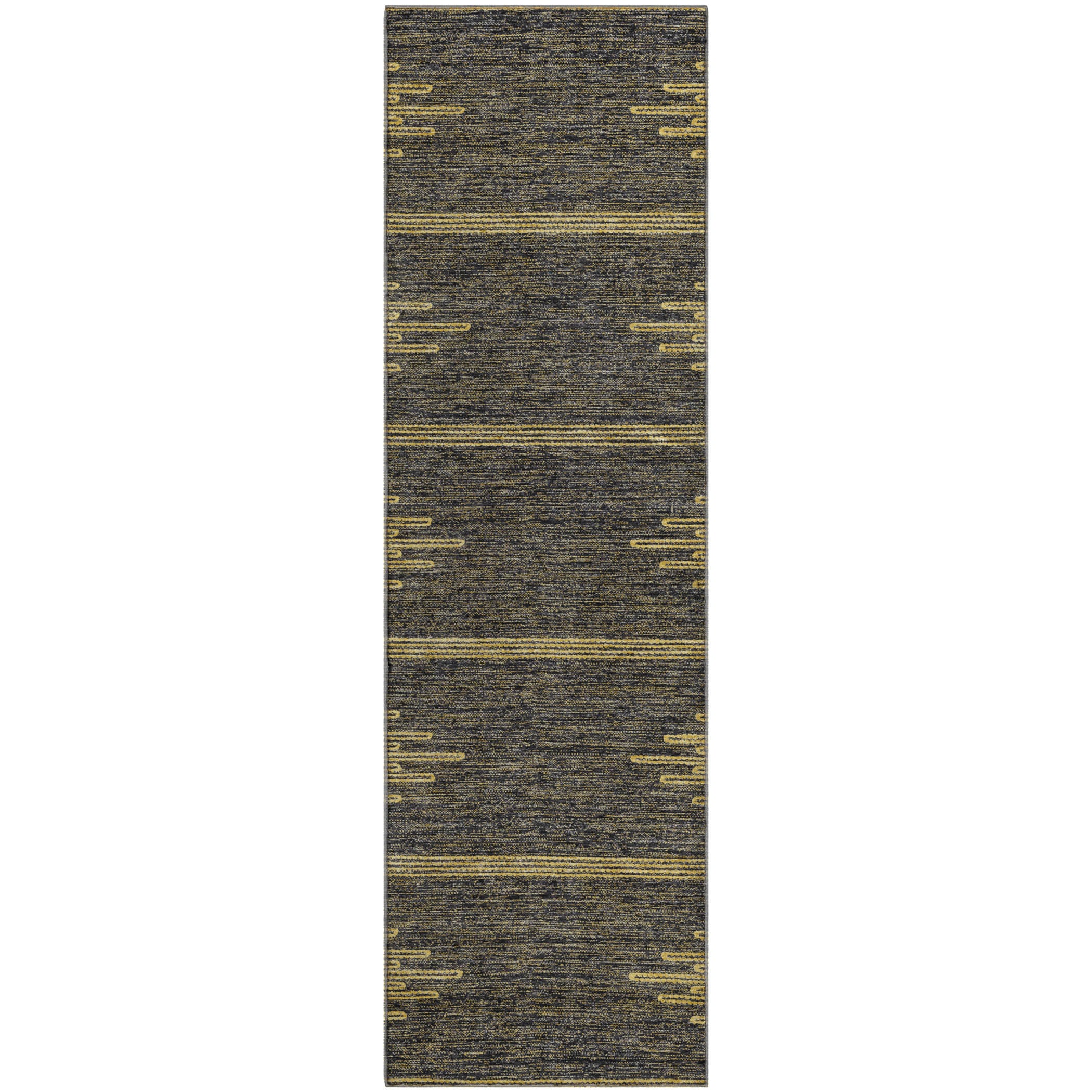 Seoul Machine Washable Transitional Graphite Gray Rug 2'3" x 7'6" #shape_Runner