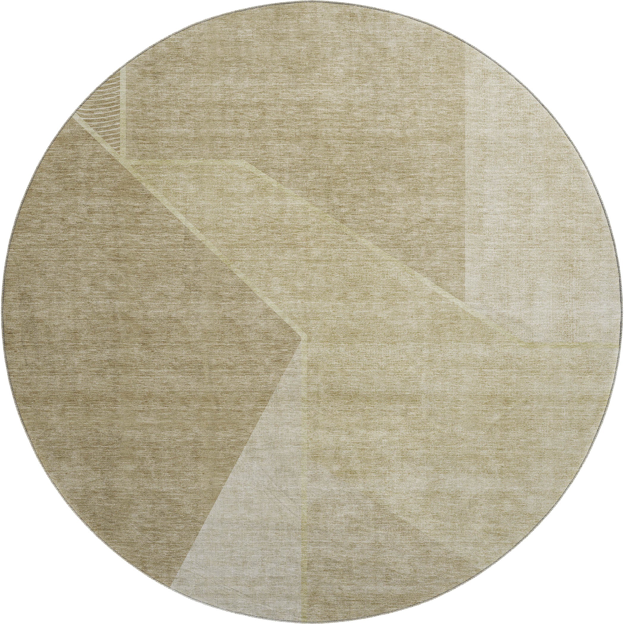 Bangkok Machine Washable Transitional Beige Brown Rug 8' x 8' #shape_Round