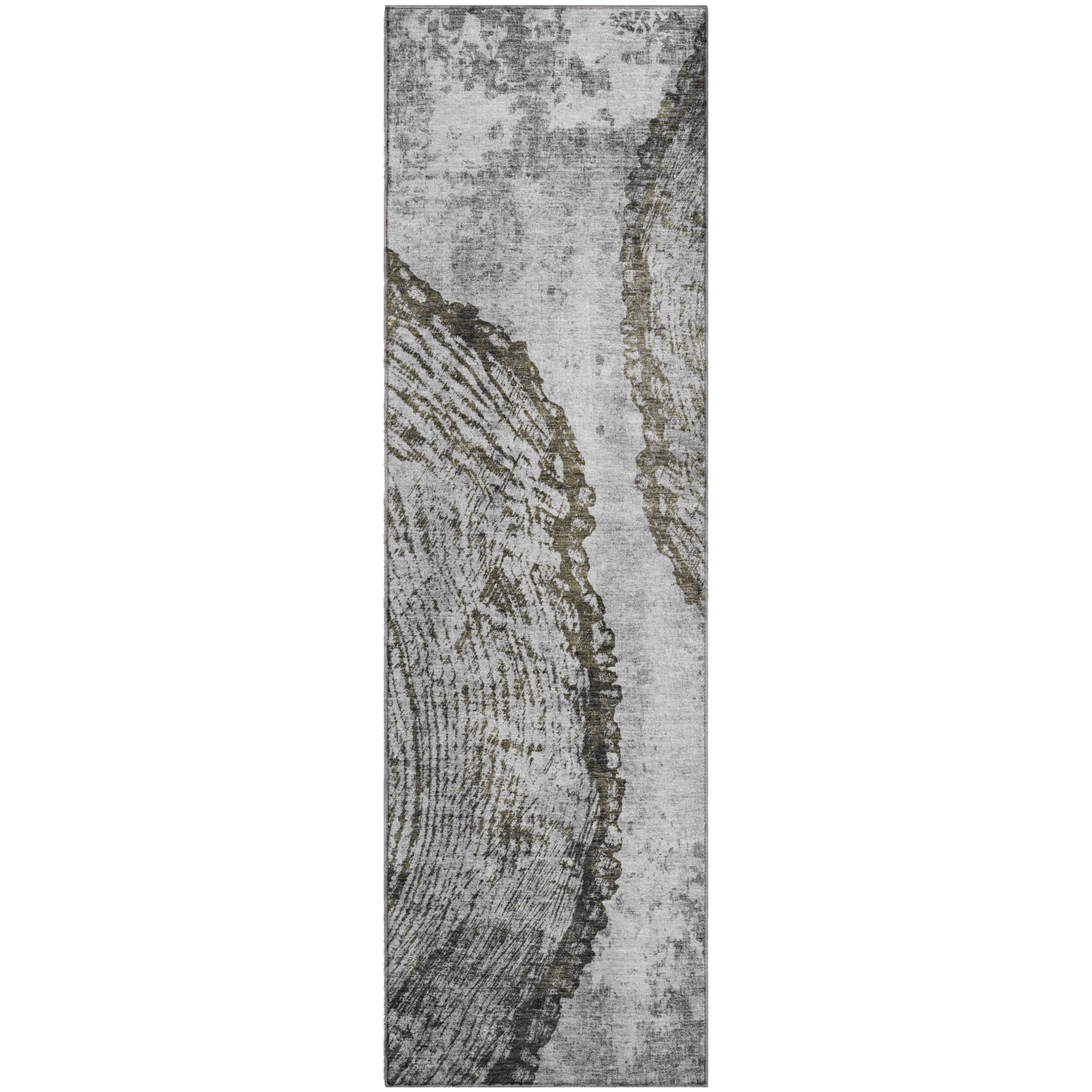Florence Machine Washable Transitional Gray Rug 2'3" x 7'6" #shape_Runner