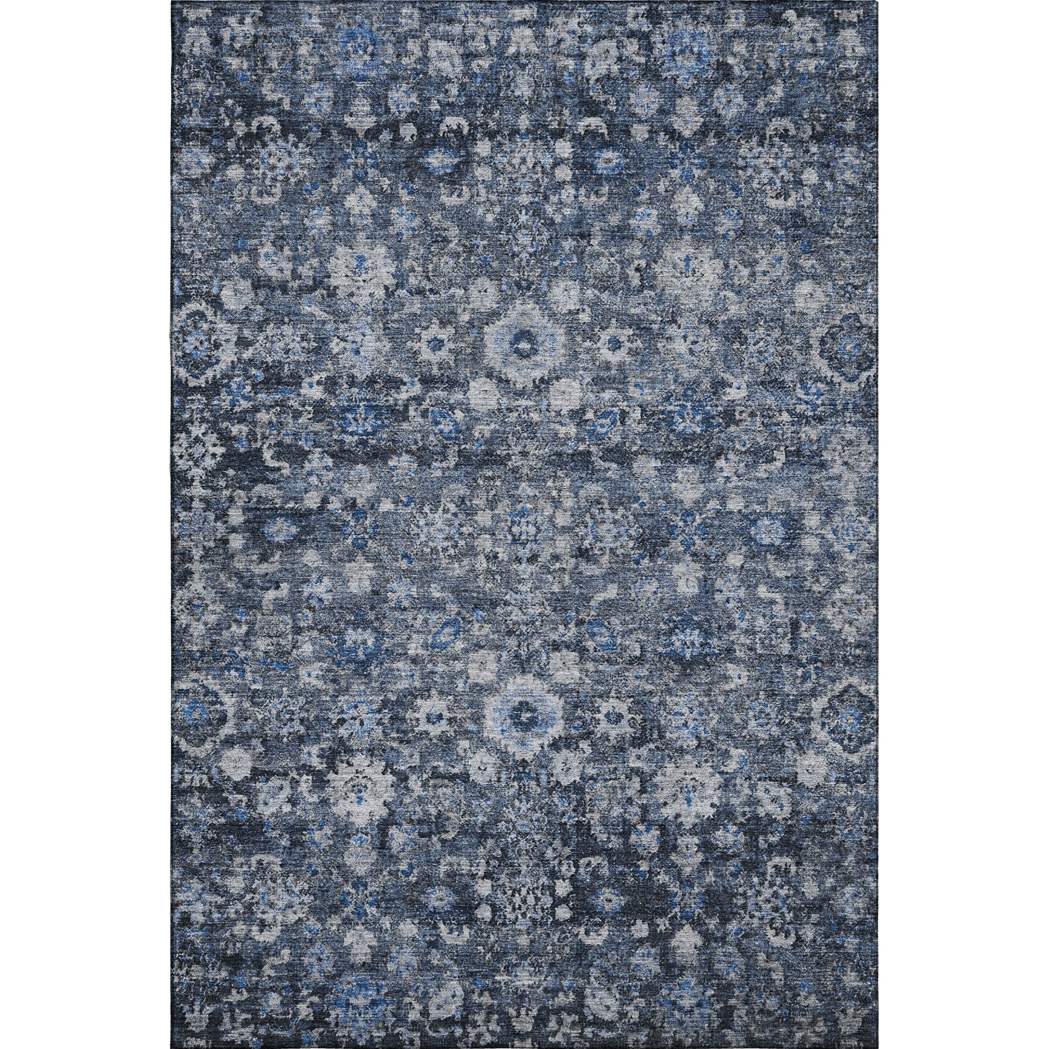 Siena Machine Washable Traditional Blue Rug 2'6" x 3'10" #shape_Rectangle
