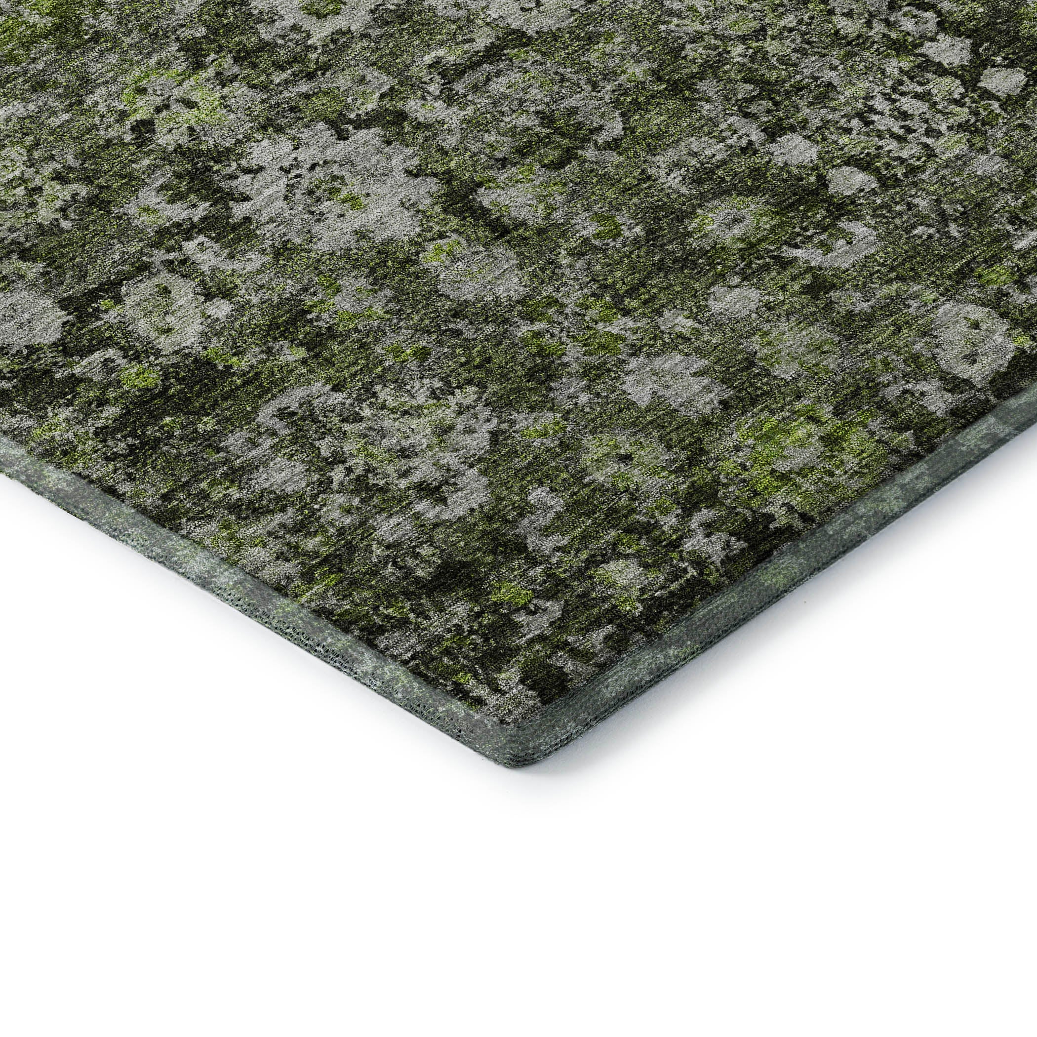 Siena Machine Washable Traditional Green Rug 1'8" x 2'6" #shape_Rectangle