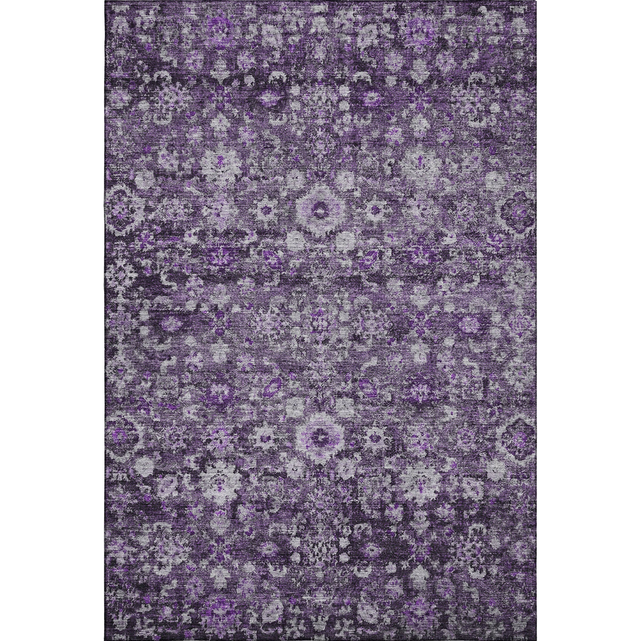 Siena Machine Washable Traditional Purple Rug 2'6" x 3'10" #shape_Rectangle