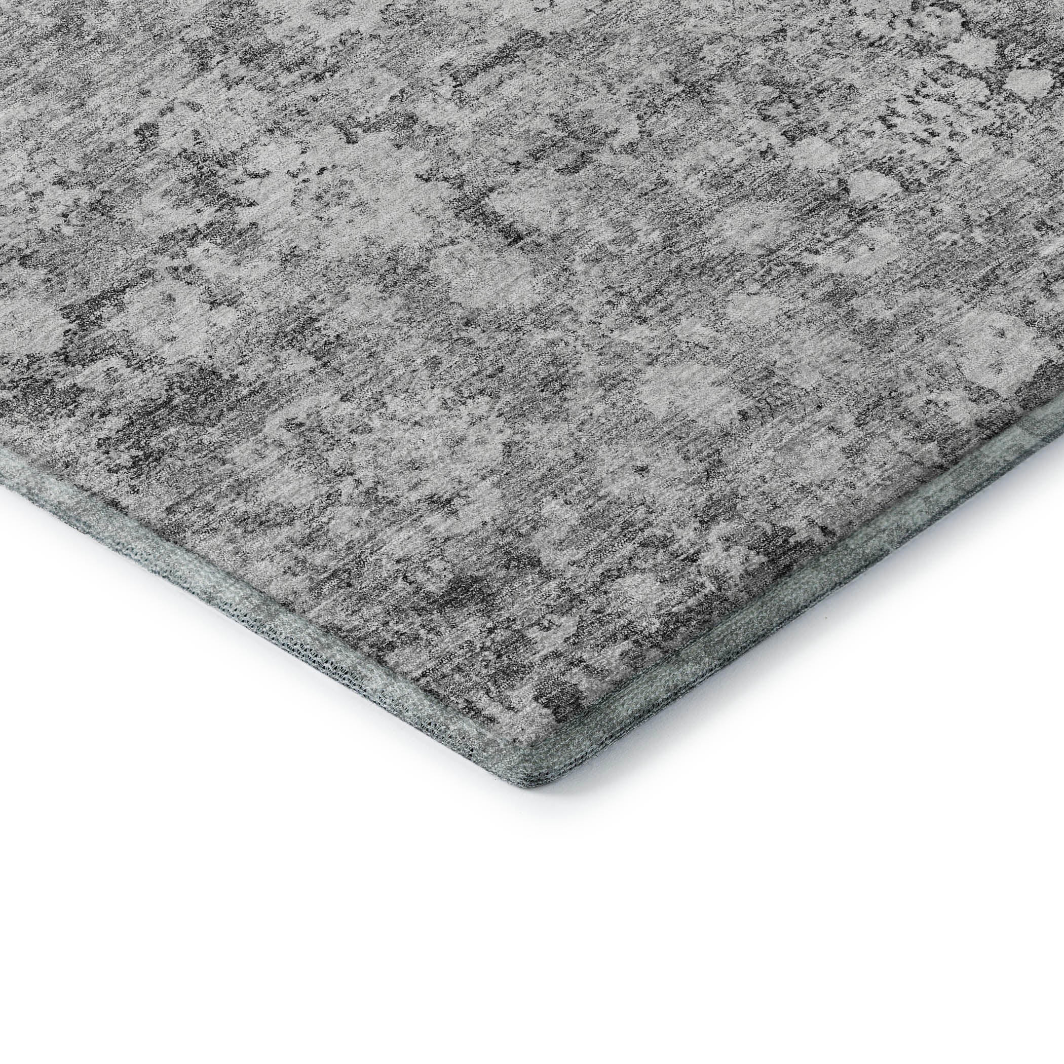 Siena Machine Washable Traditional Silver Gray Rug 1'8" x 2'6" #shape_Rectangle