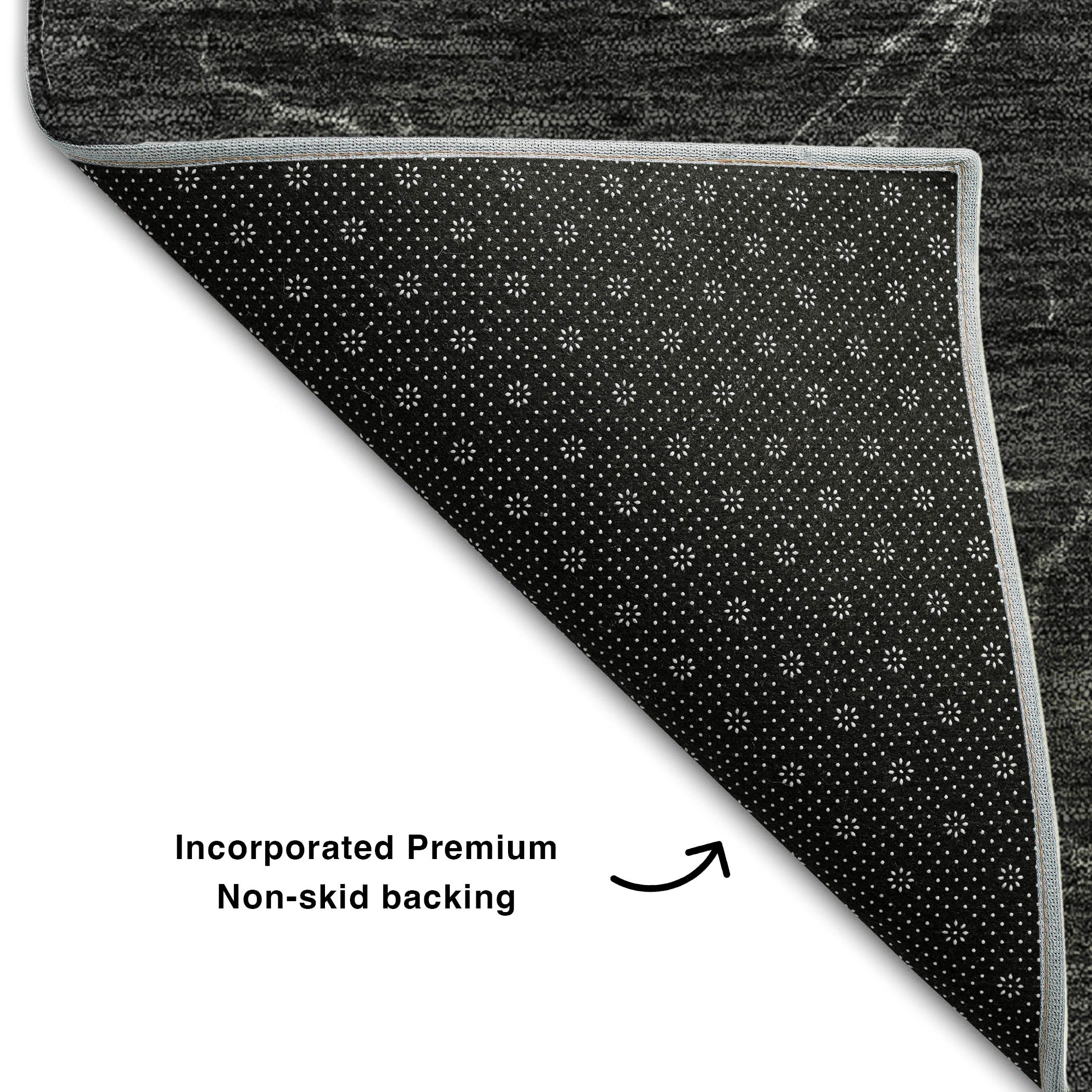 Chiang Mai Machine Washable Transitional Charcoal Gray Rug 1'8" x 2'6" #shape_Rectangle