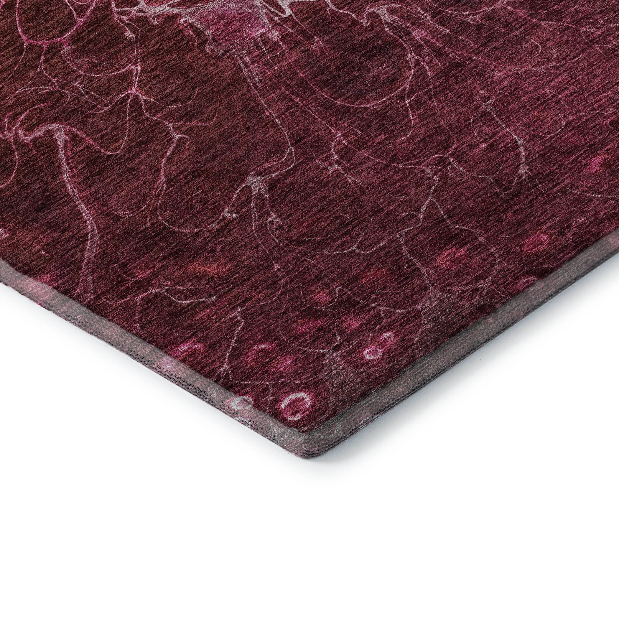 Chiang Mai Machine Washable Transitional Merlot Red Rug 1'8" x 2'6" #shape_Rectangle
