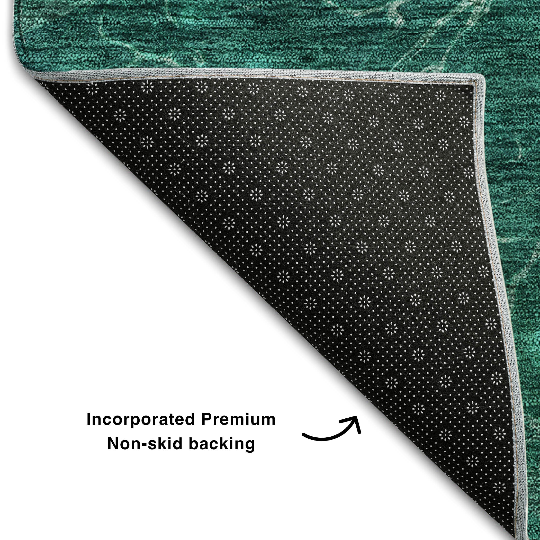 Chiang Mai Machine Washable Transitional Teal Rug 1'8" x 2'6" #shape_Rectangle
