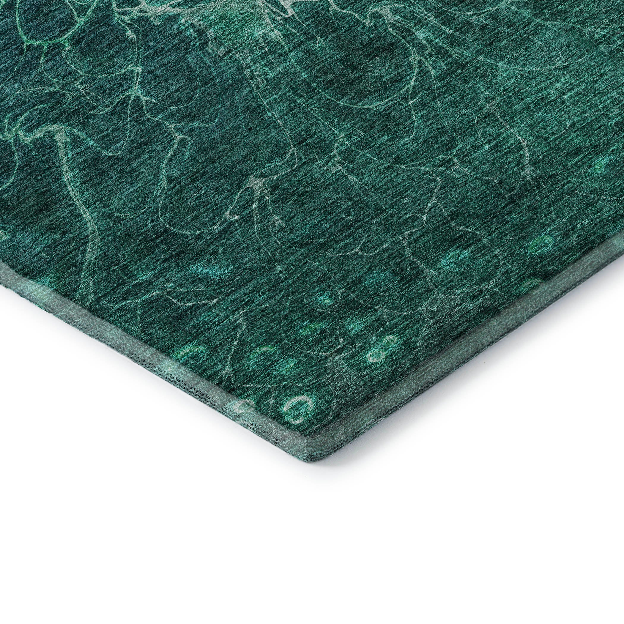 Chiang Mai Machine Washable Transitional Teal Rug 1'8" x 2'6" #shape_Rectangle