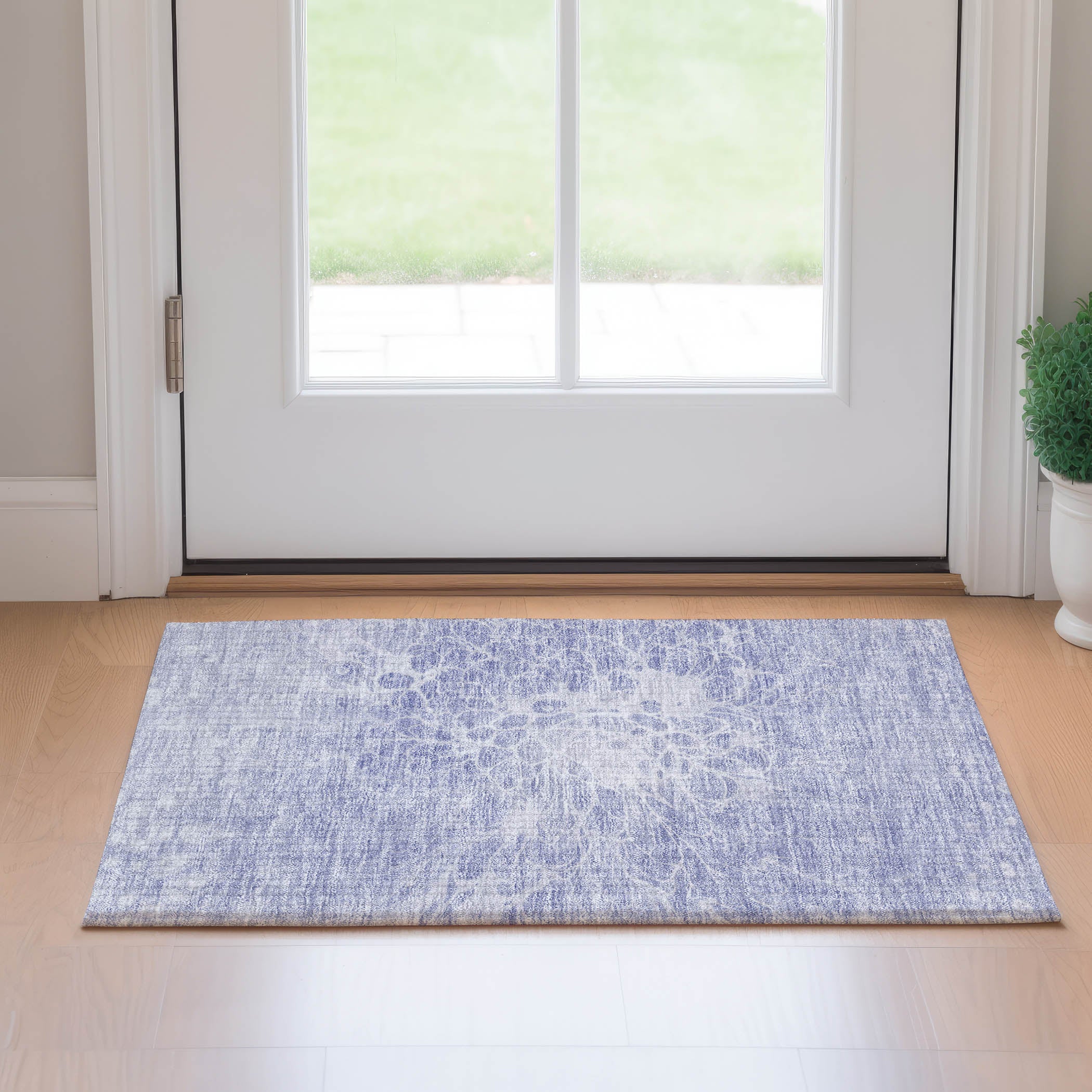 Lucerne Machine Washable Transitional Lavender Purple Rug 1'8" x 2'6" #shape_Rectangle