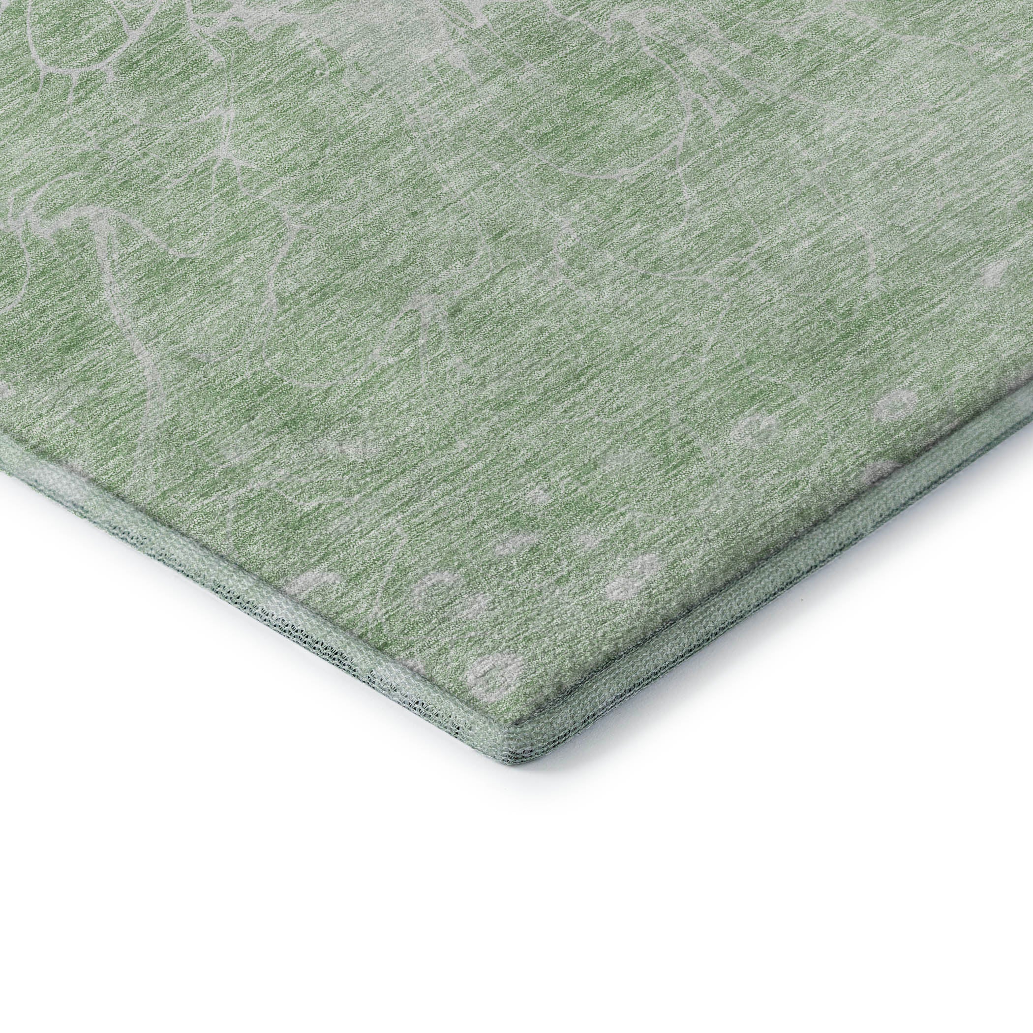 Lucerne Machine Washable Transitional Mint Green Rug 1'8" x 2'6" #shape_Rectangle
