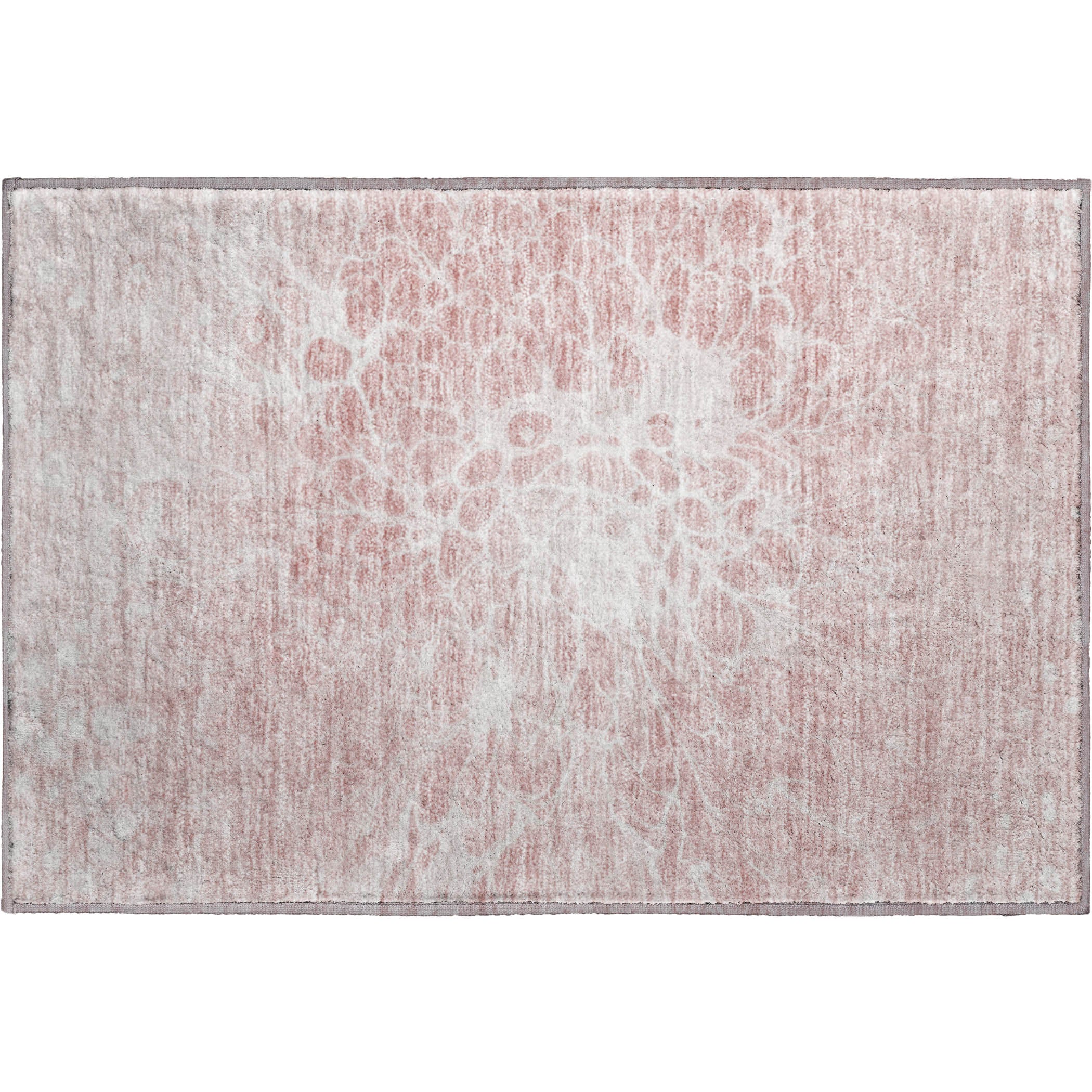 Lucerne Machine Washable Transitional Pink Rug 1'8" x 2'6" #shape_Rectangle