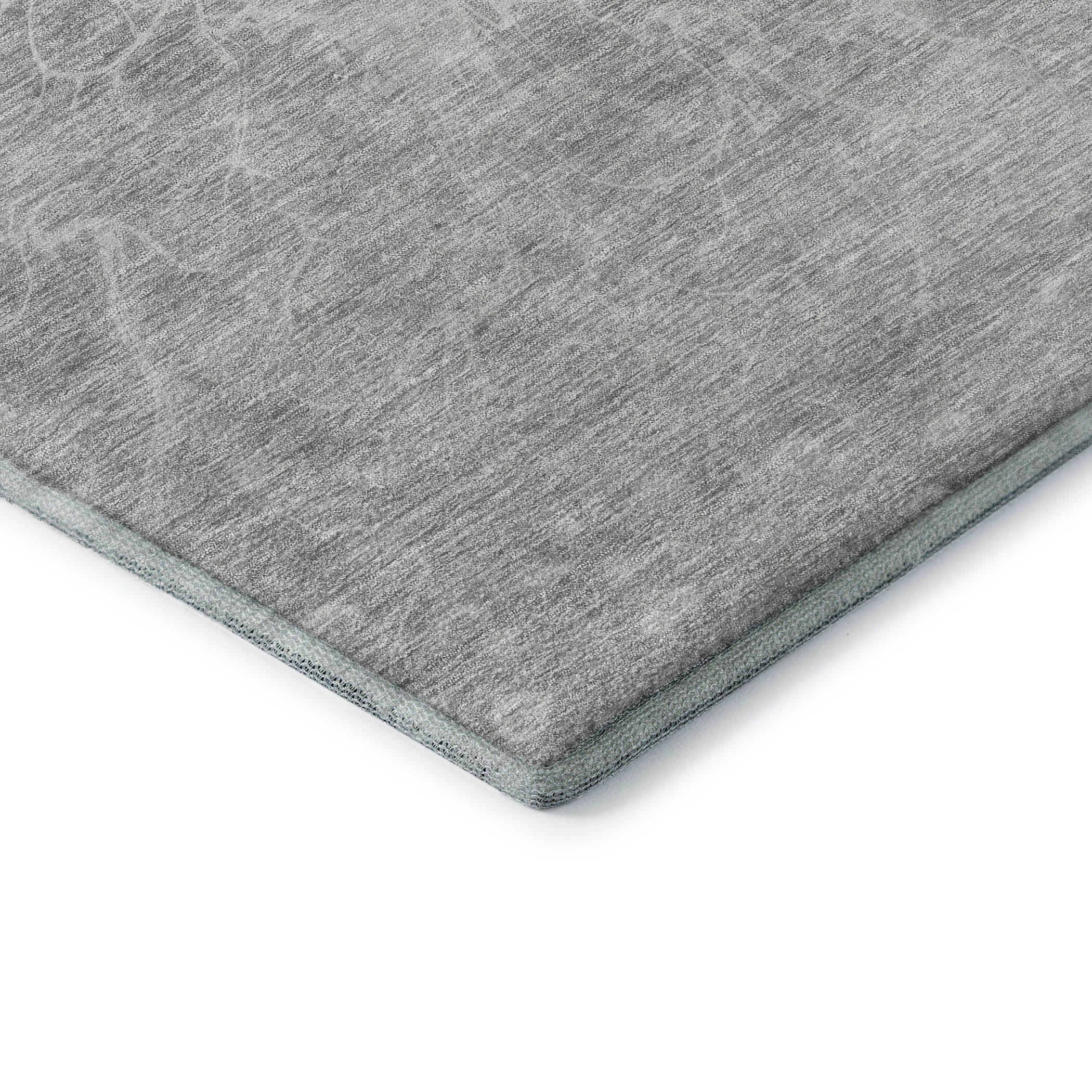 Lucerne Machine Washable Transitional Silver Gray Rug 1'8" x 2'6" #shape_Rectangle