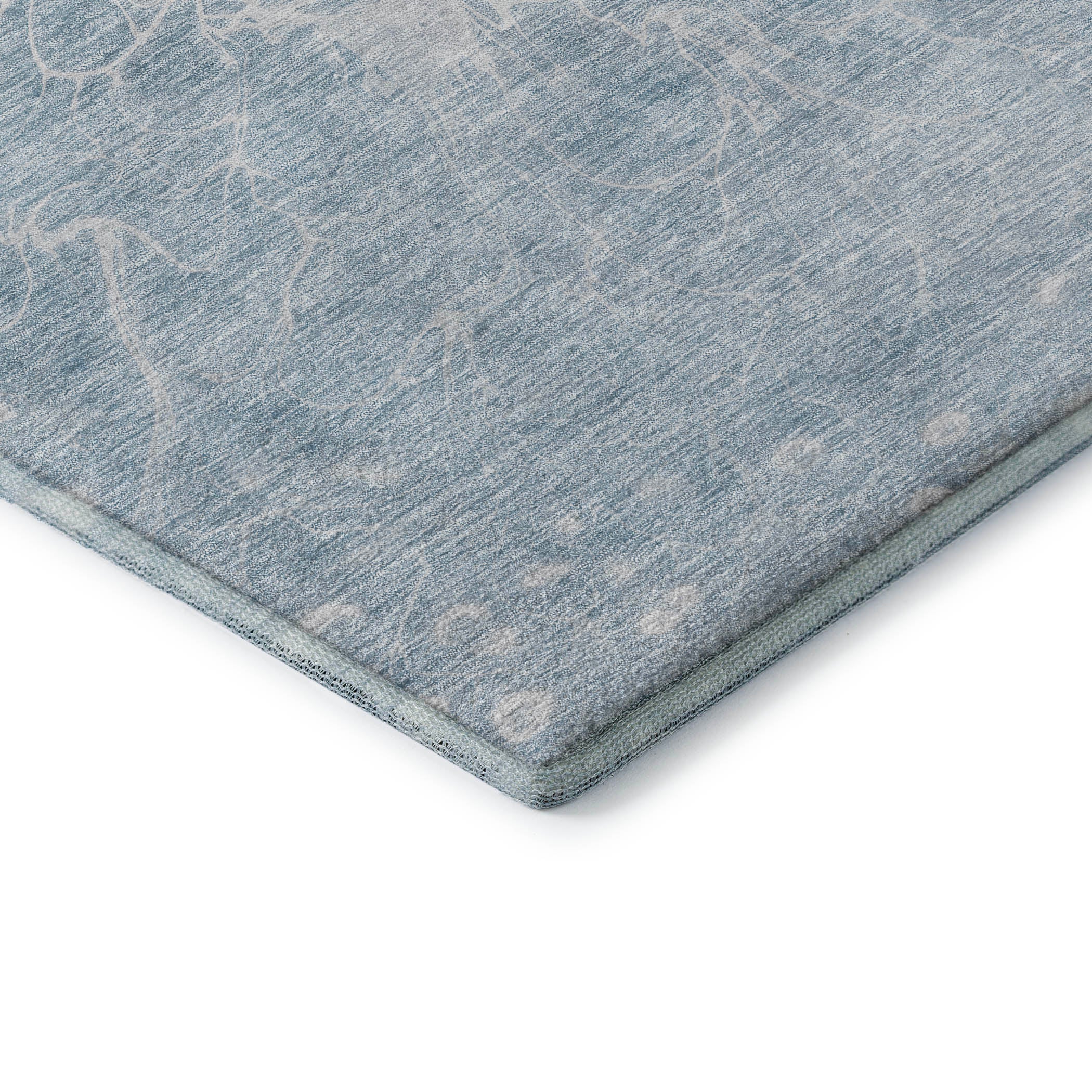 Lucerne Machine Washable Transitional Sky Blue Rug 1'8" x 2'6" #shape_Rectangle
