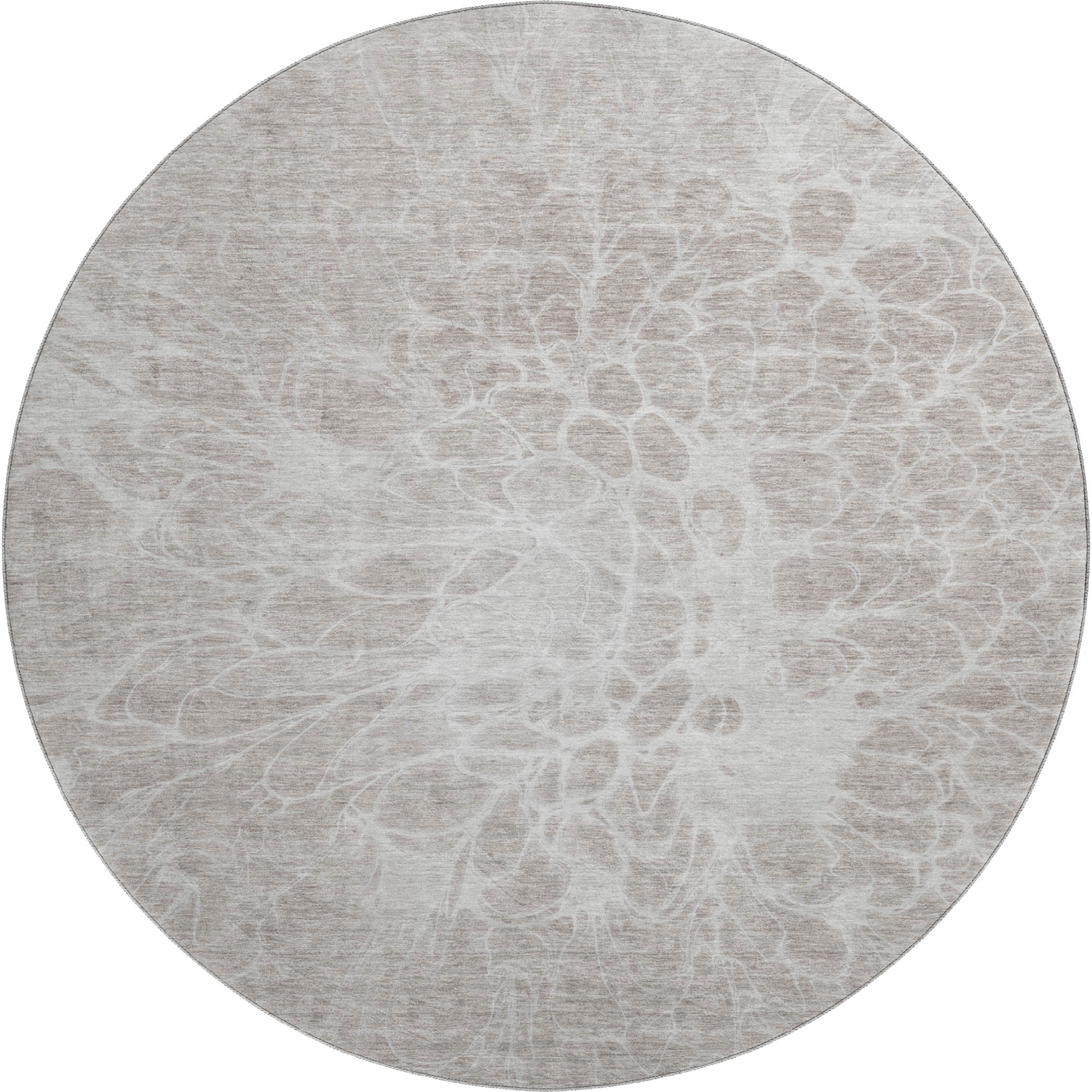 Lucerne Machine Washable Transitional Taupe Brown Rug 8' x 8' #shape_Round