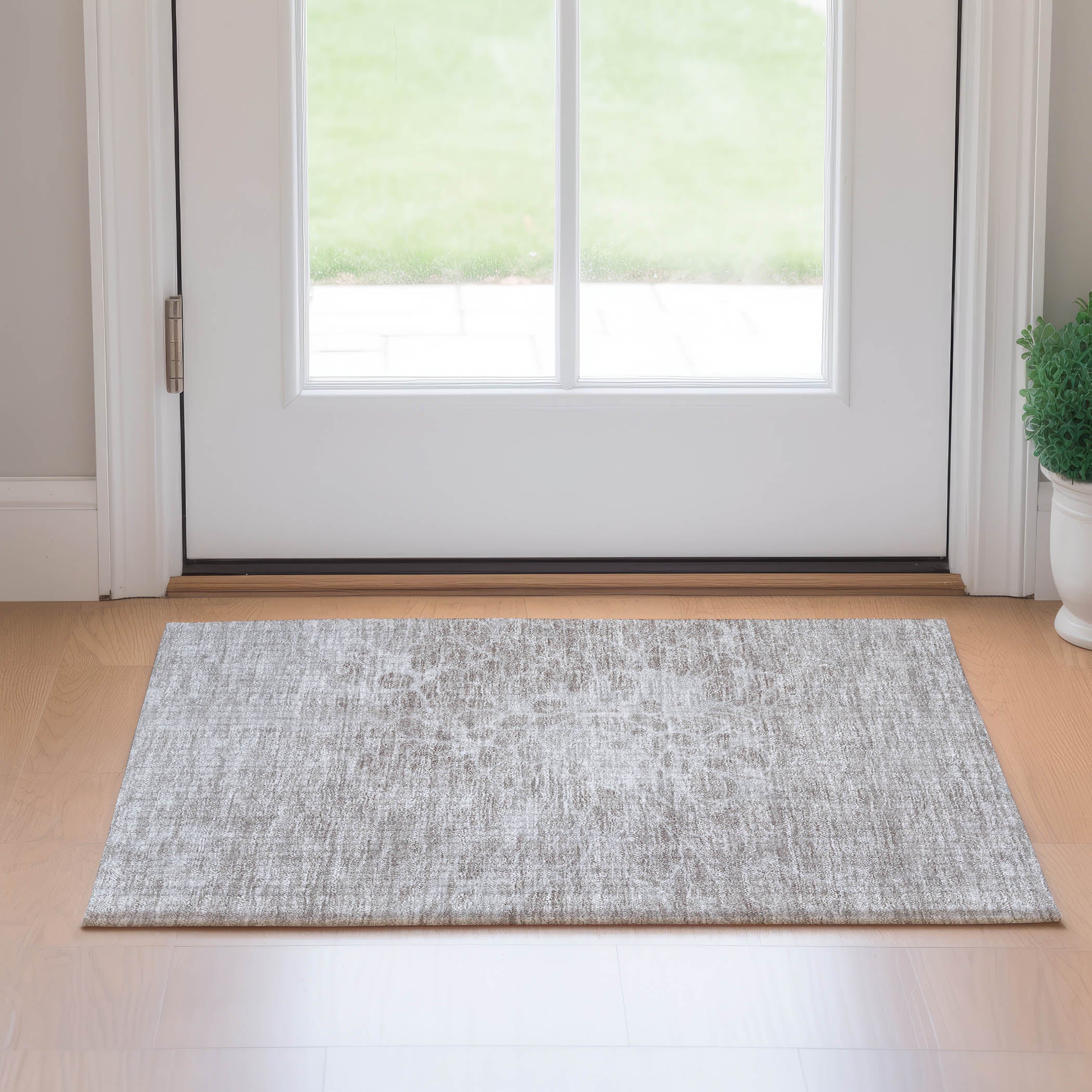 Lucerne Machine Washable Transitional Taupe Brown Rug 1'8" x 2'6" #shape_Rectangle