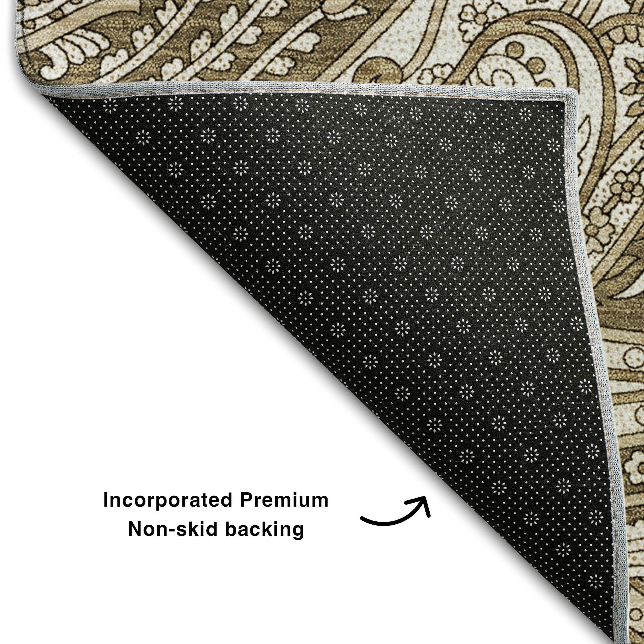 Seoul Machine Washable Transitional Chocolate Brown Rug 1'8" x 2'6" #shape_Rectangle