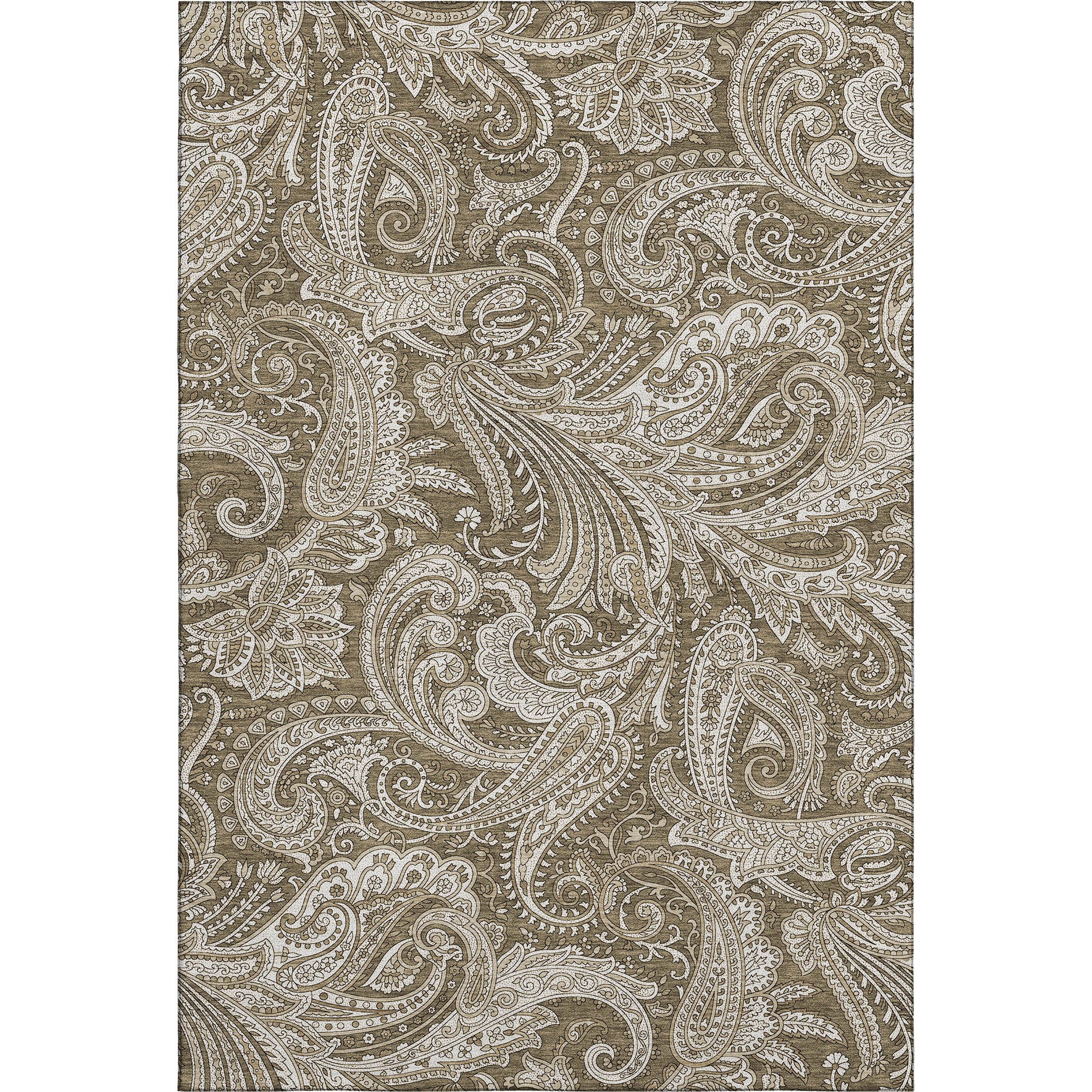 Seoul Machine Washable Transitional Chocolate Brown Rug 2'6" x 3'10" #shape_Rectangle