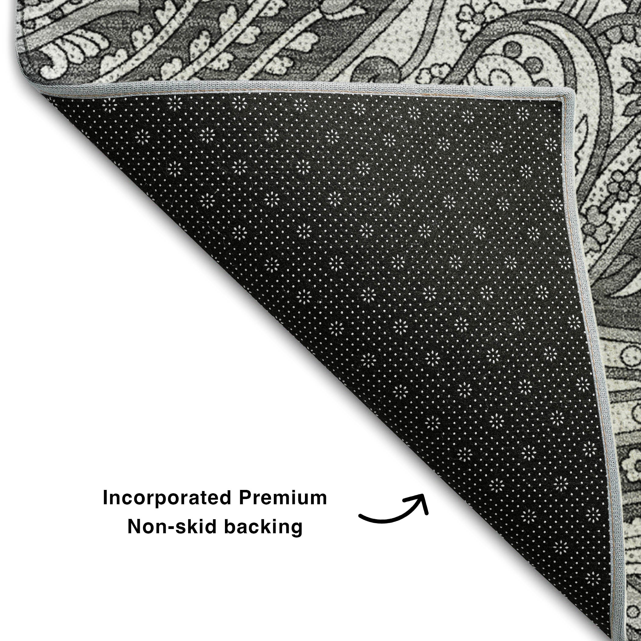 Seoul Machine Washable Transitional Gray Rug 1'8" x 2'6" #shape_Rectangle