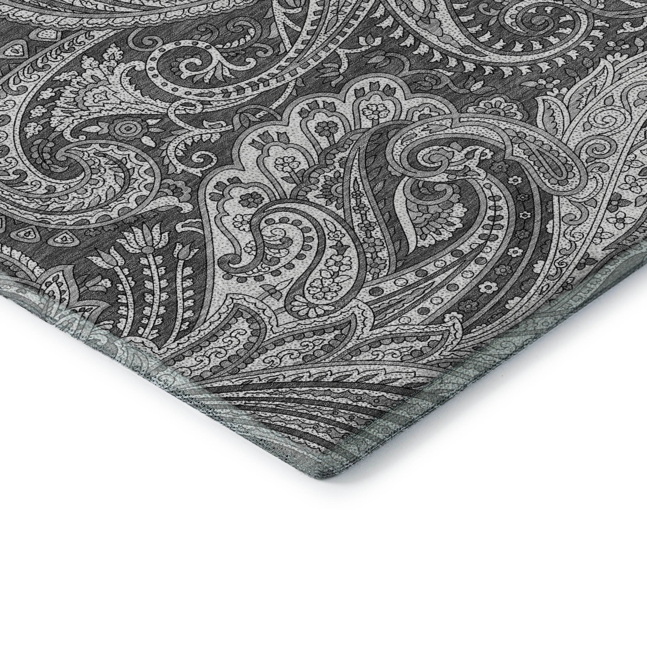 Seoul Machine Washable Transitional Gray Rug 1'8" x 2'6" #shape_Rectangle