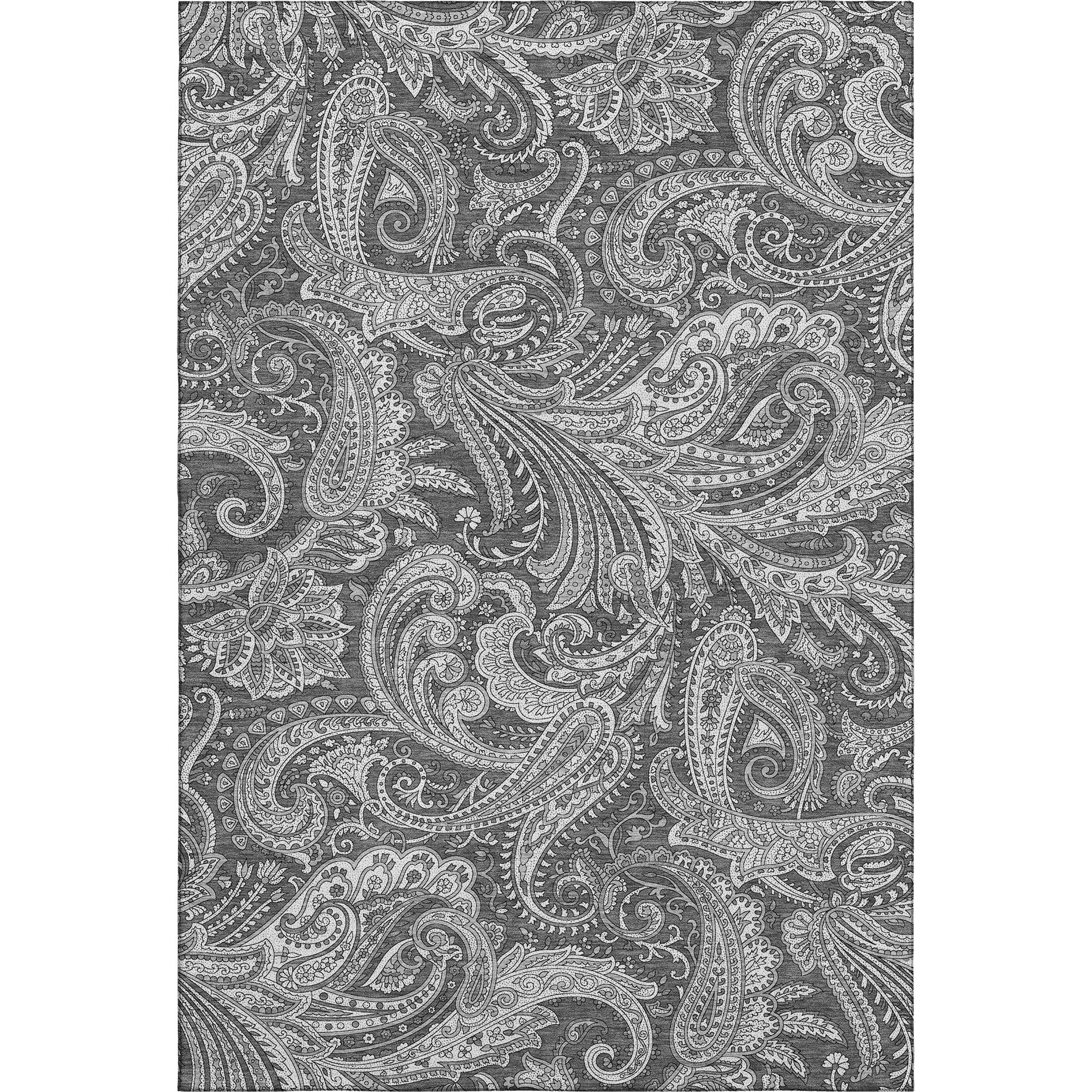 Seoul Machine Washable Transitional Gray Rug 2'6" x 3'10" #shape_Rectangle