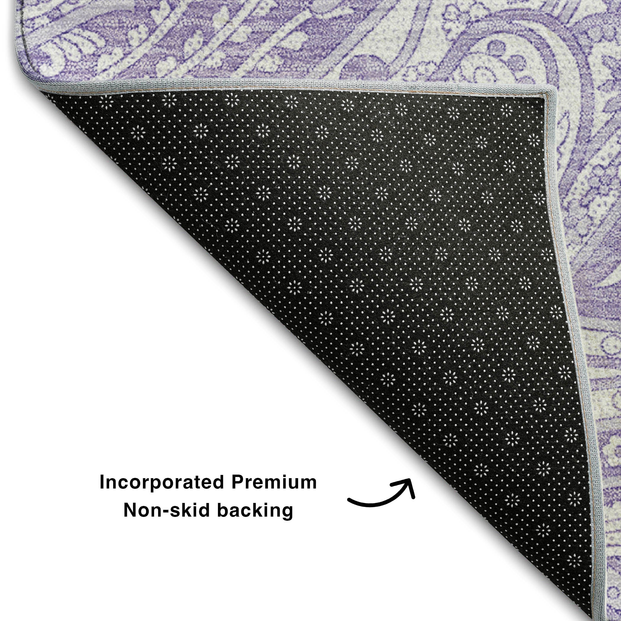 Seoul Machine Washable Transitional Lavender Purple Rug 1'8" x 2'6" #shape_Rectangle