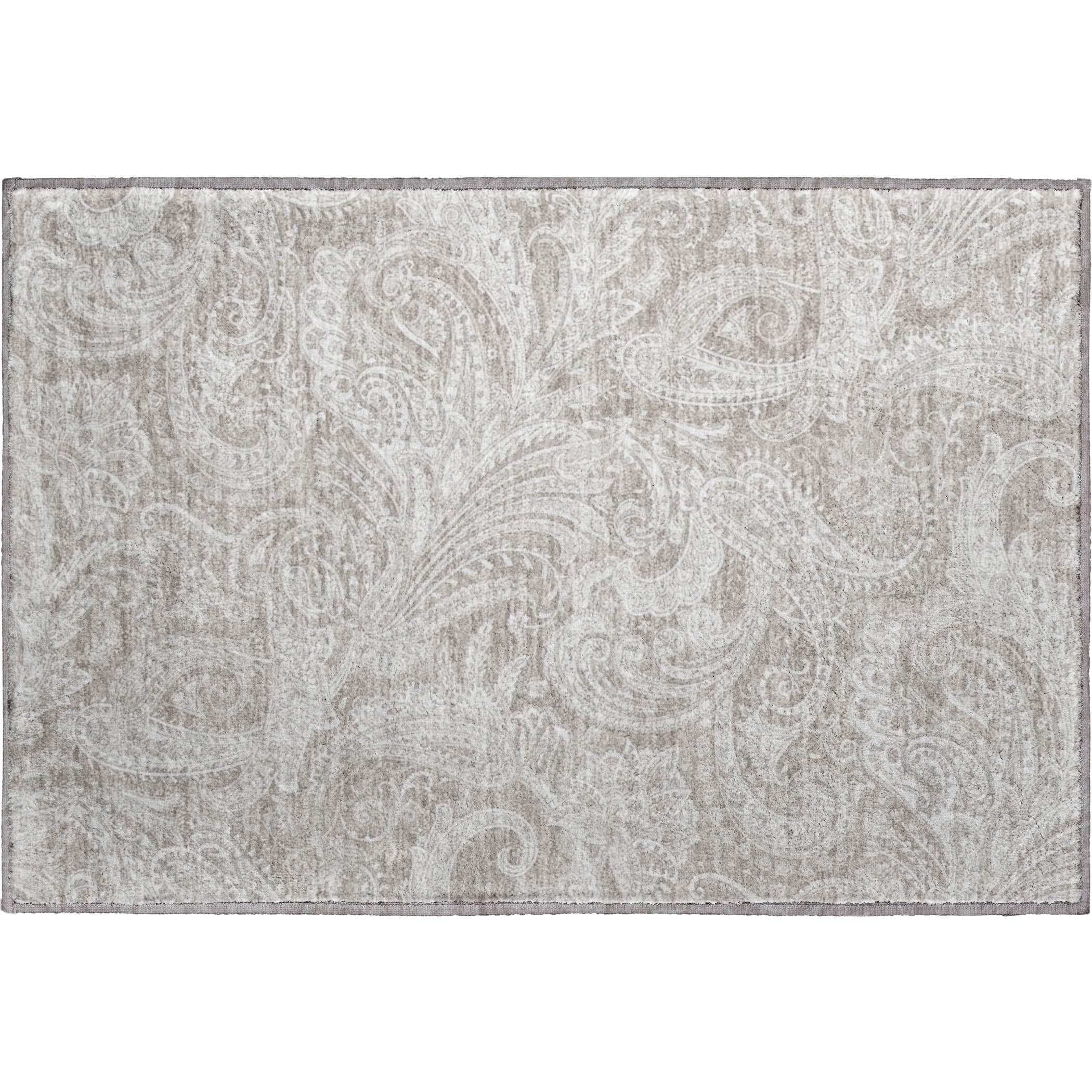 Seoul Machine Washable Transitional Taupe Brown Rug 1'8" x 2'6" #shape_Rectangle
