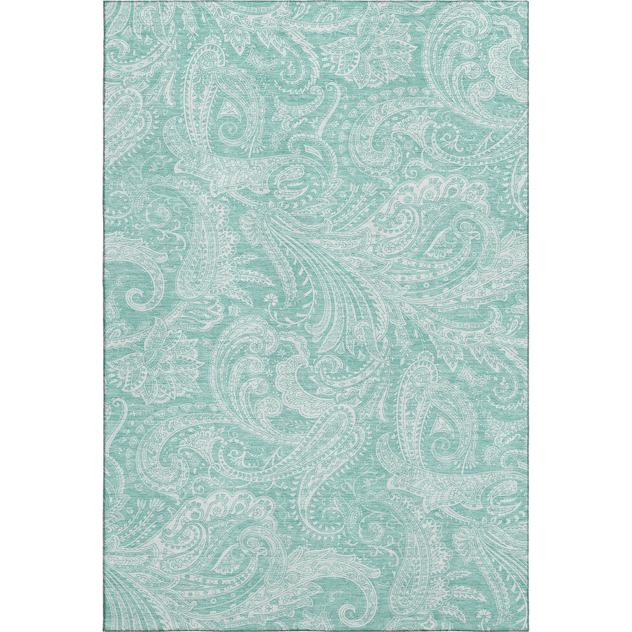 Seoul Machine Washable Transitional Teal Rug 2'6" x 3'10" #shape_Rectangle