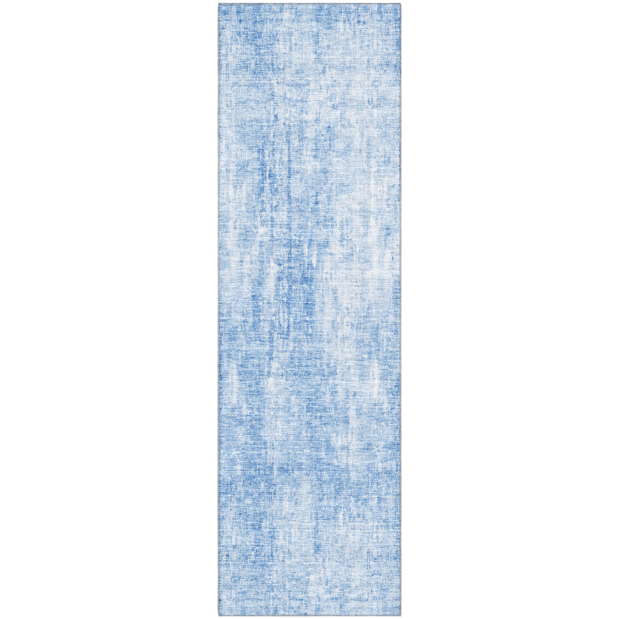 Bergen Machine Washable Transitional Blue Rug 2'3" x 7'6" #shape_Runner