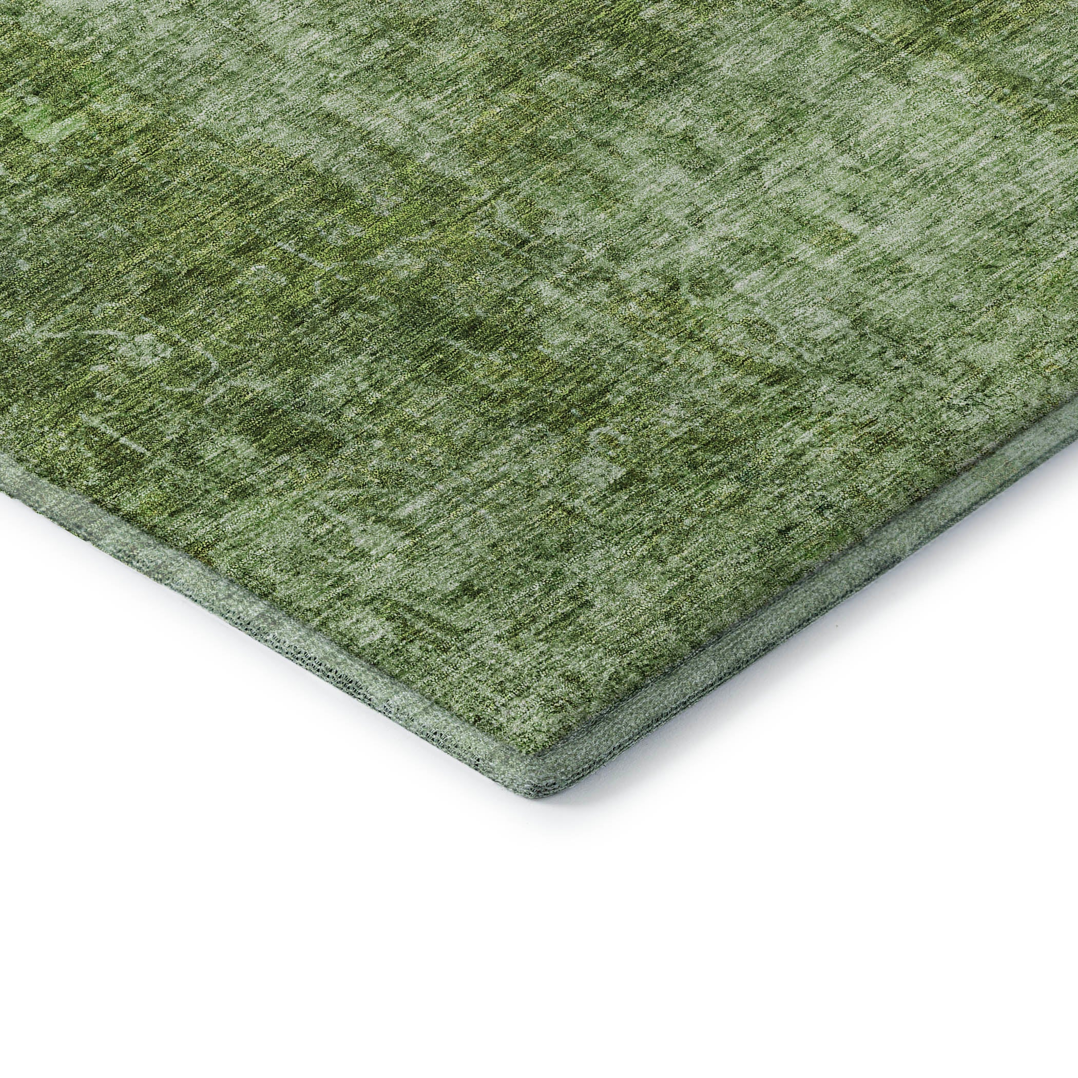 Bergen Machine Washable Transitional Olive Green Rug 1'8" x 2'6" #shape_Rectangle